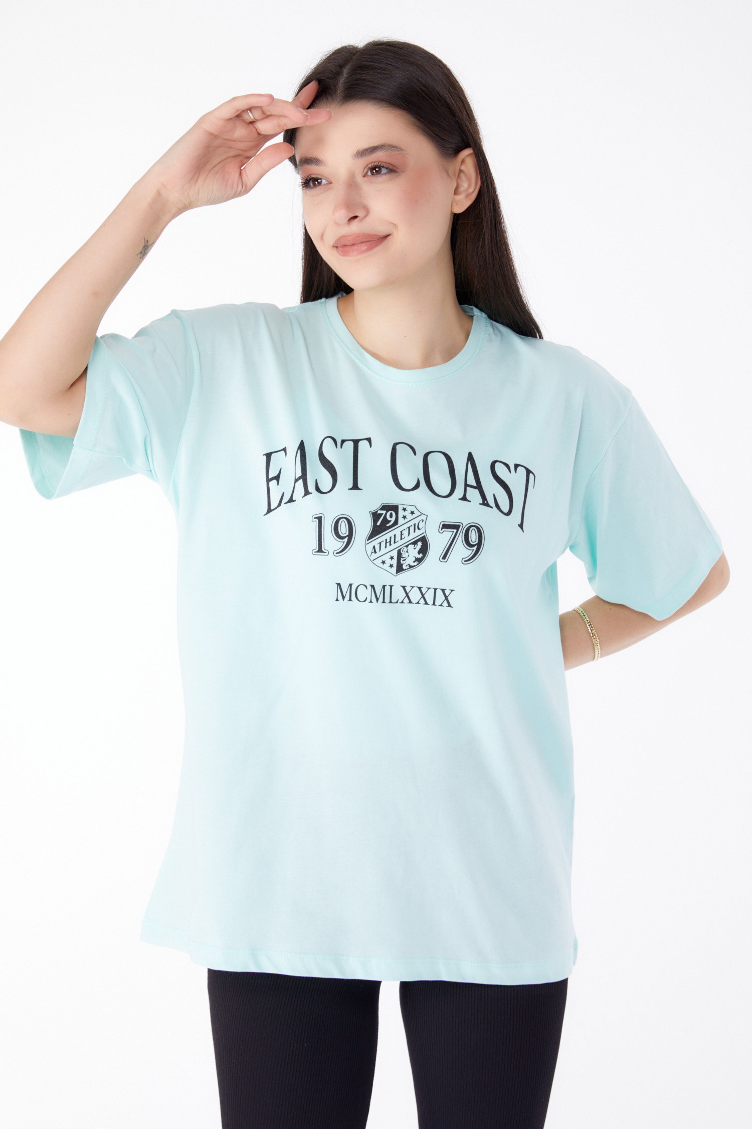 Baskılı T-shirt Mint - 25297 - 12