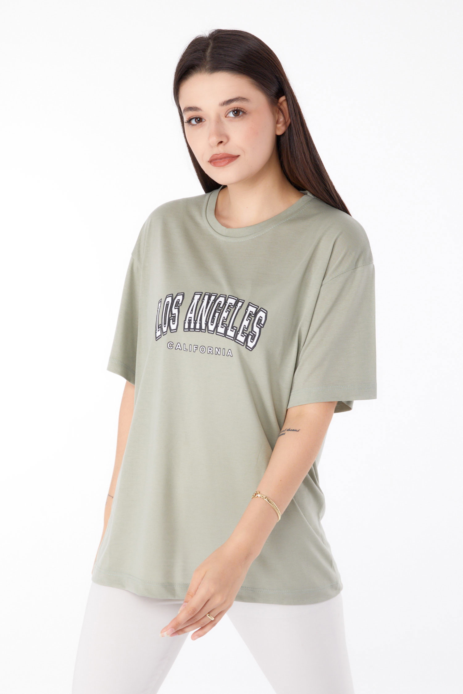 Baskılı T-shirt Mint - 25704 - 1