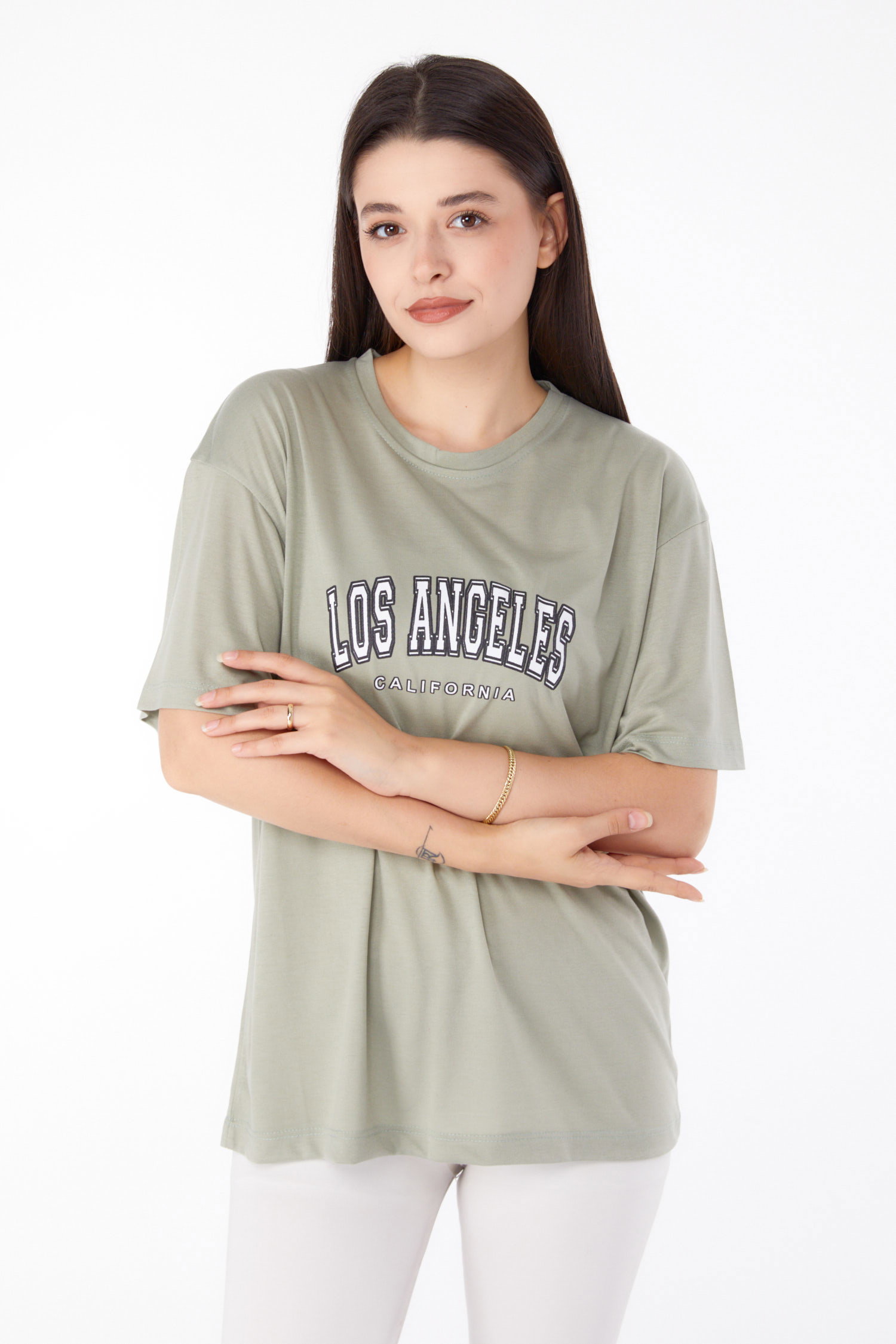 Baskılı T-shirt Mint - 25704 - 2
