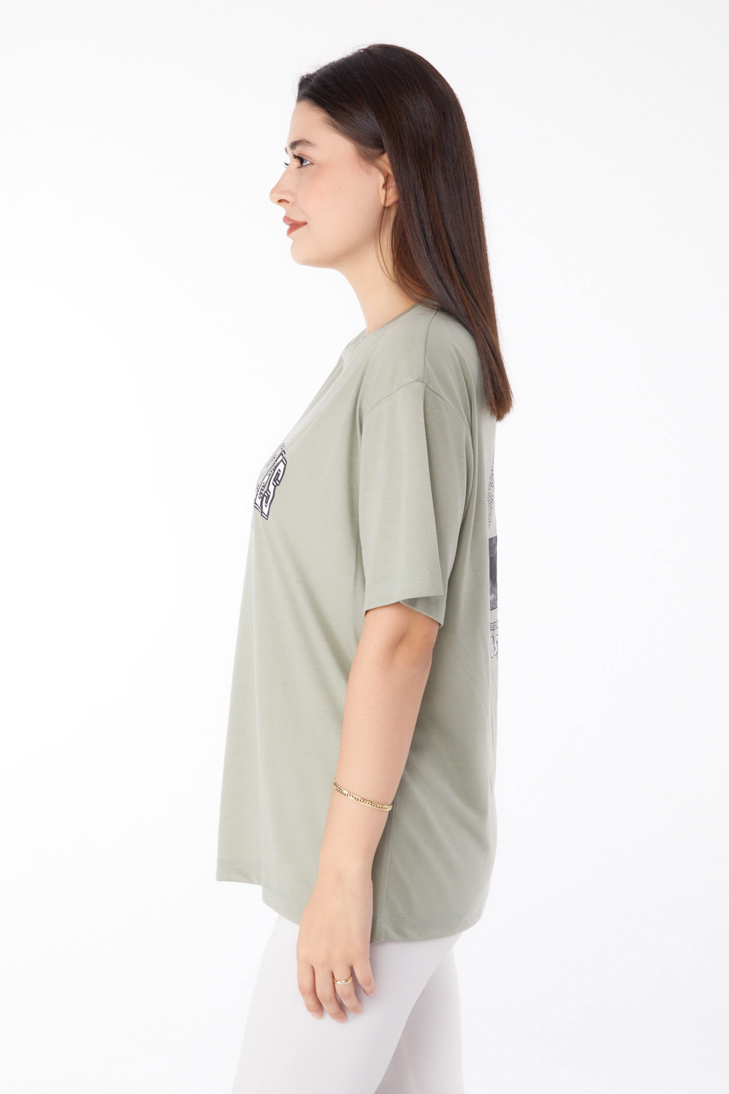 Baskılı T-shirt Mint - 25704 - 4