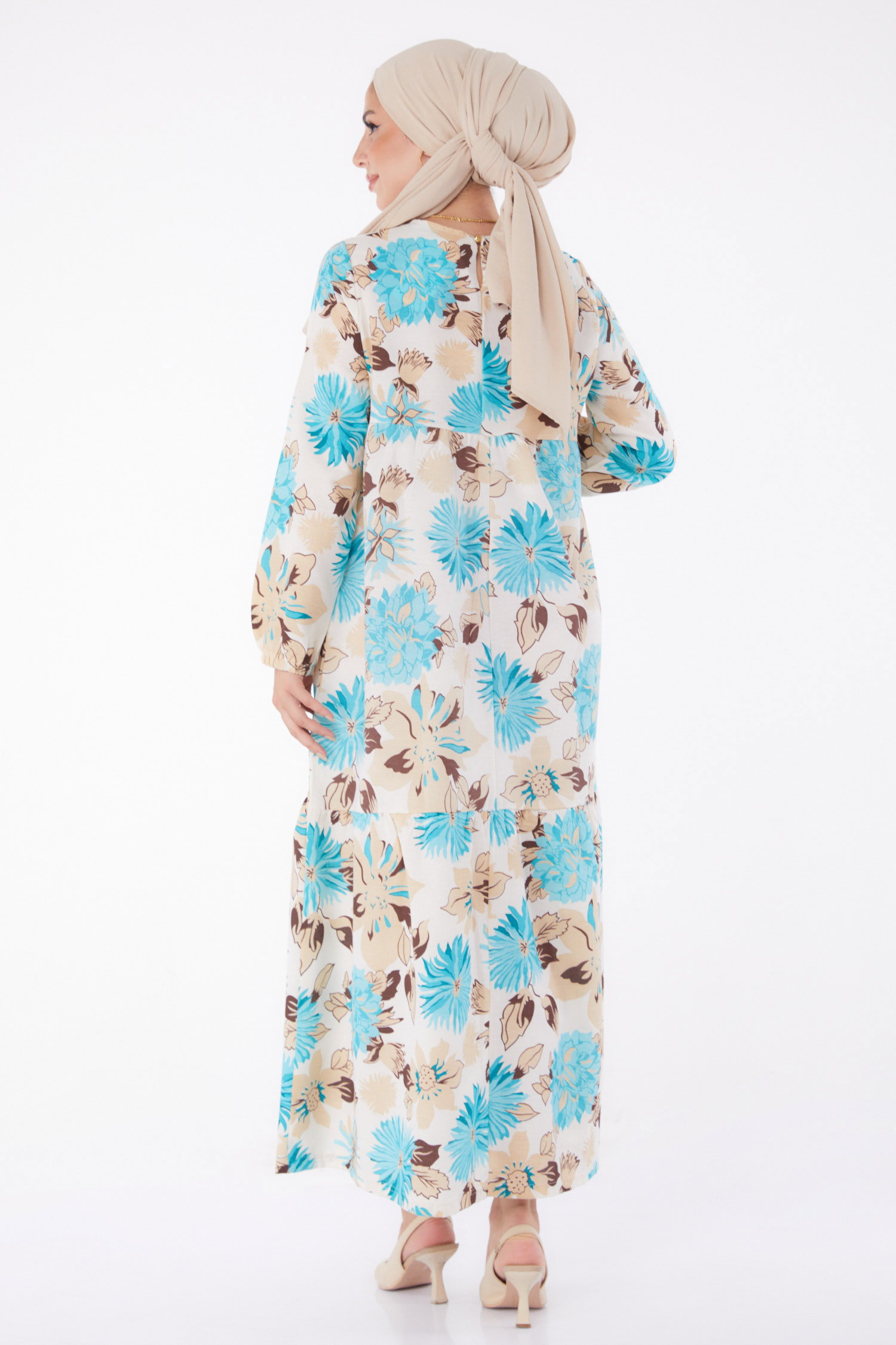 Desenli Elbise Mint - 13244 - 6