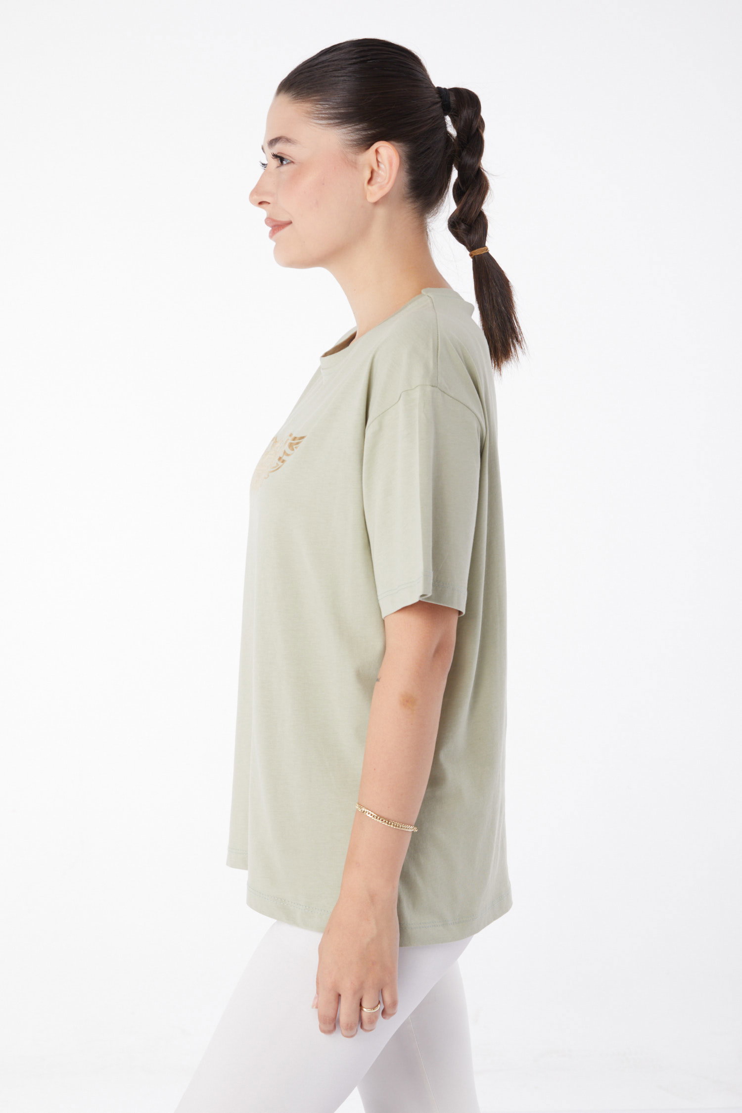 Kısa Kollu Baskılı T-shirt Mint - 25981 - 4