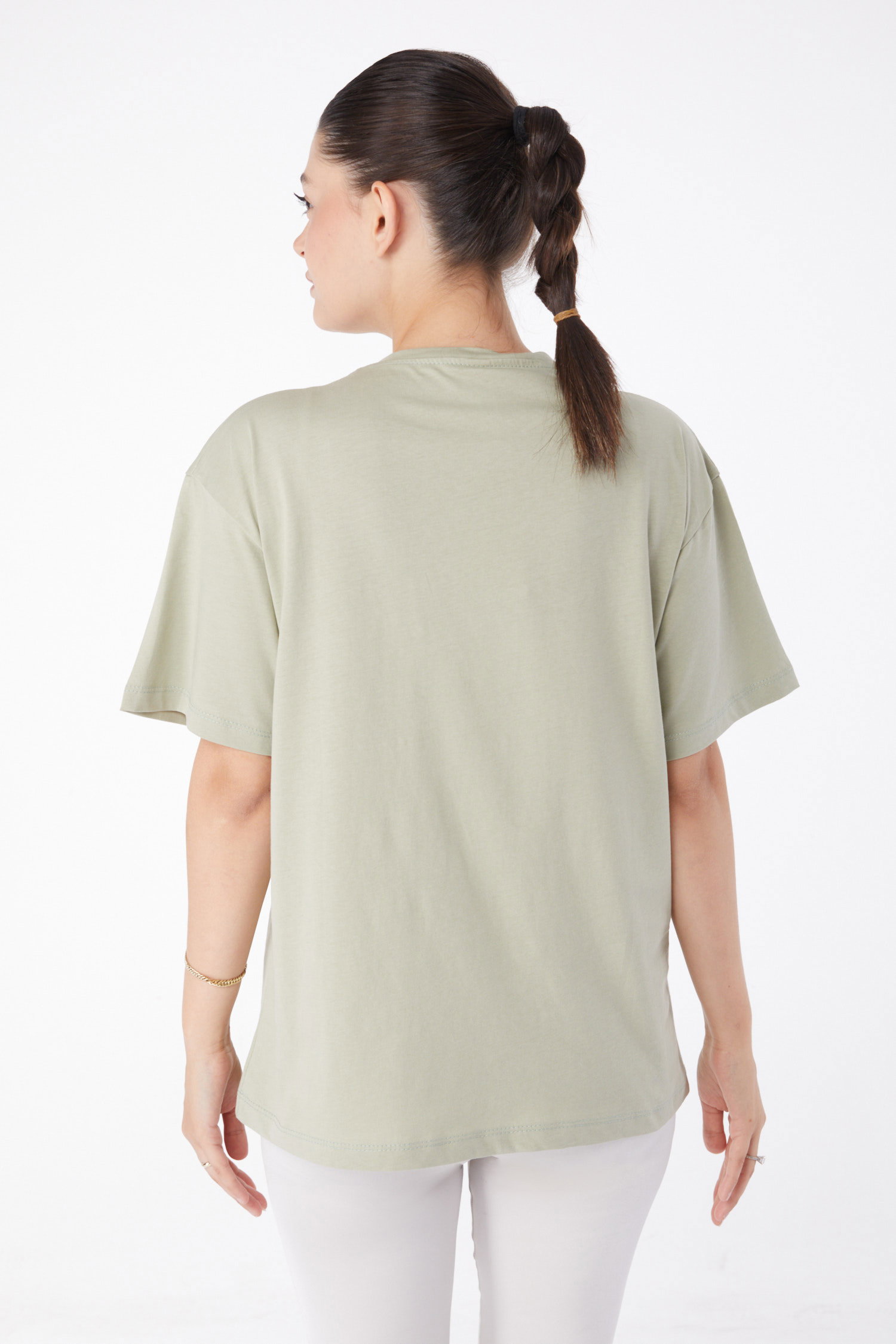 Kısa Kollu Baskılı T-shirt Mint - 25981 - 5