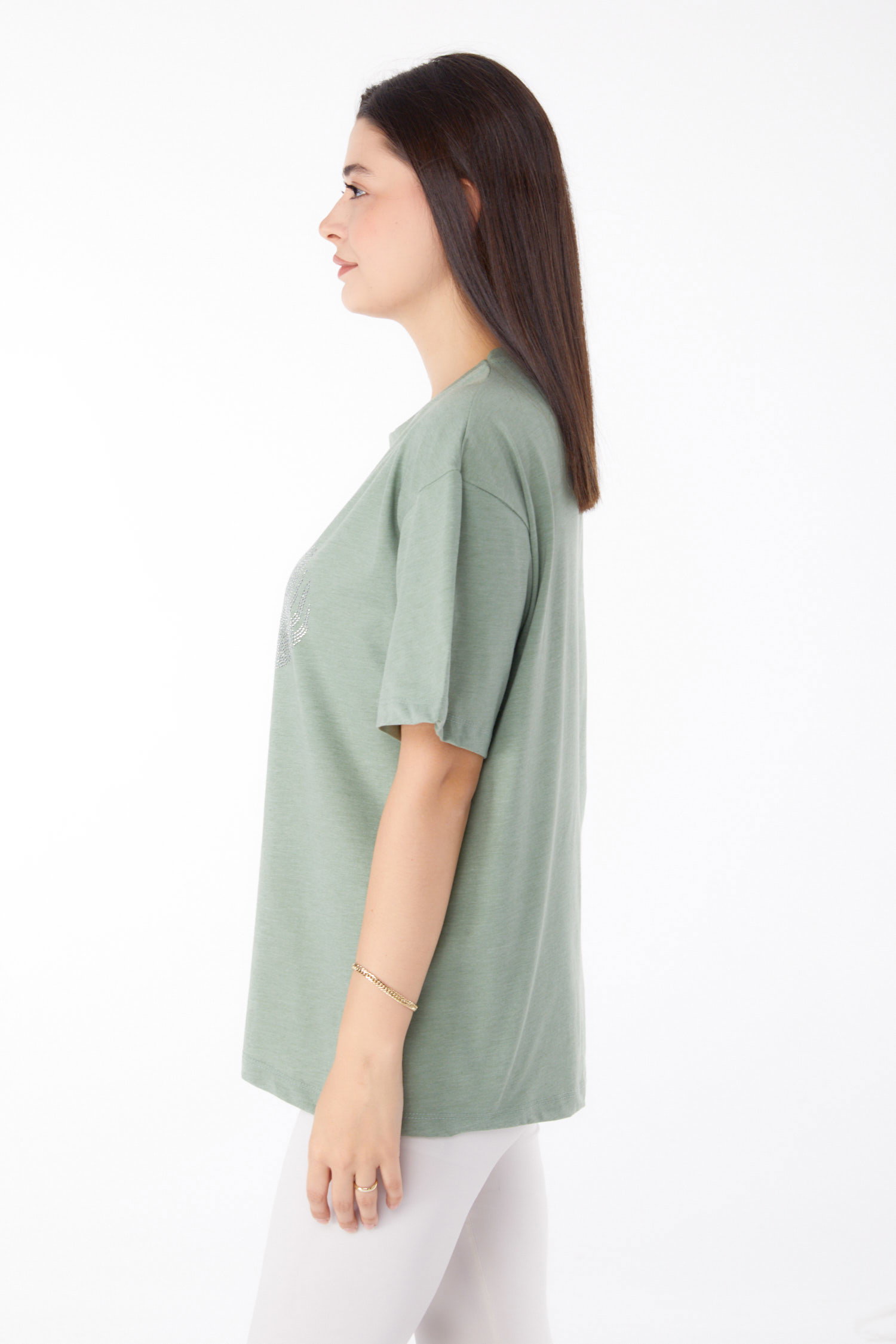 Taşlı T-shirt Mint - 25696 - 4