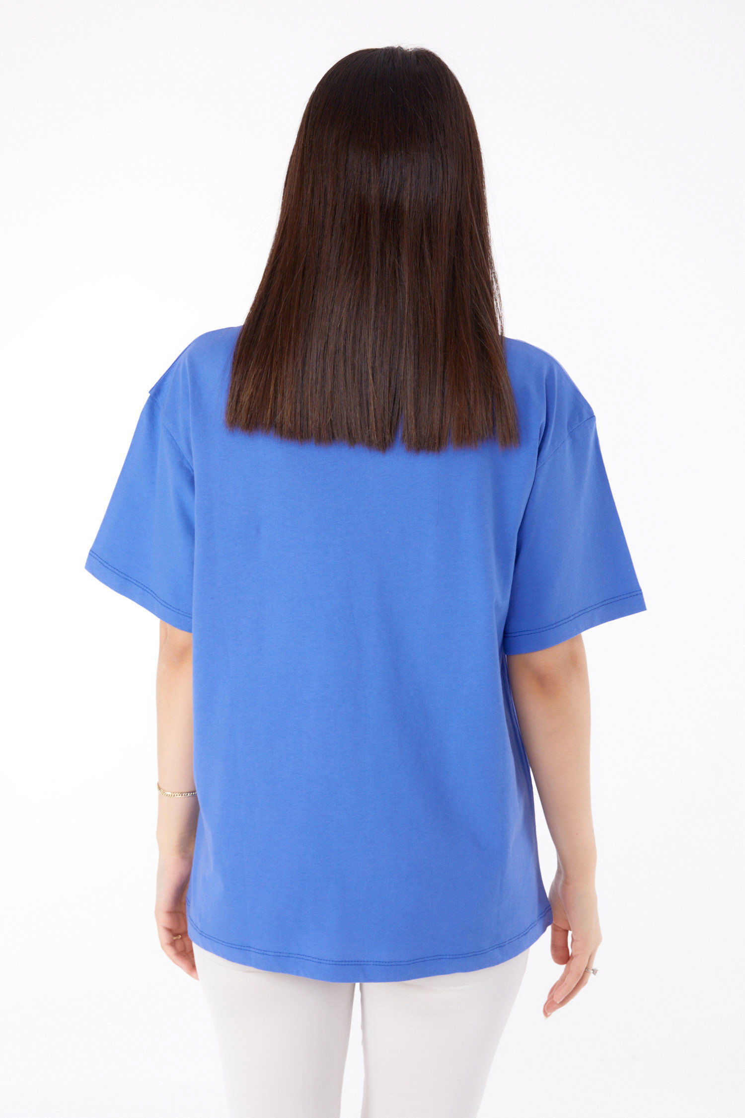 Baskılı T-shirt Mor - 25695 - 5