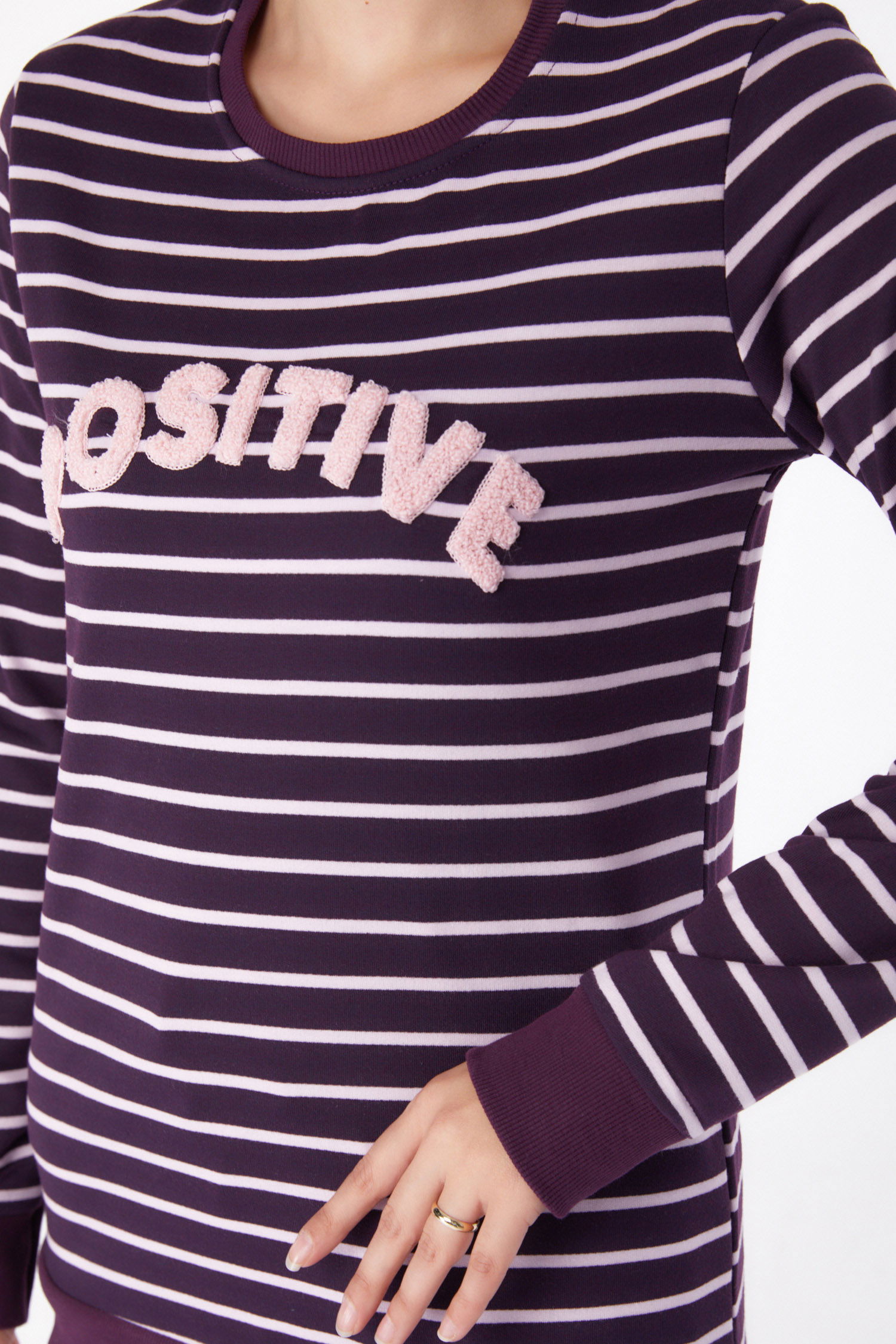 Nakışlı Sweatshirt Mor - 26290 - 6