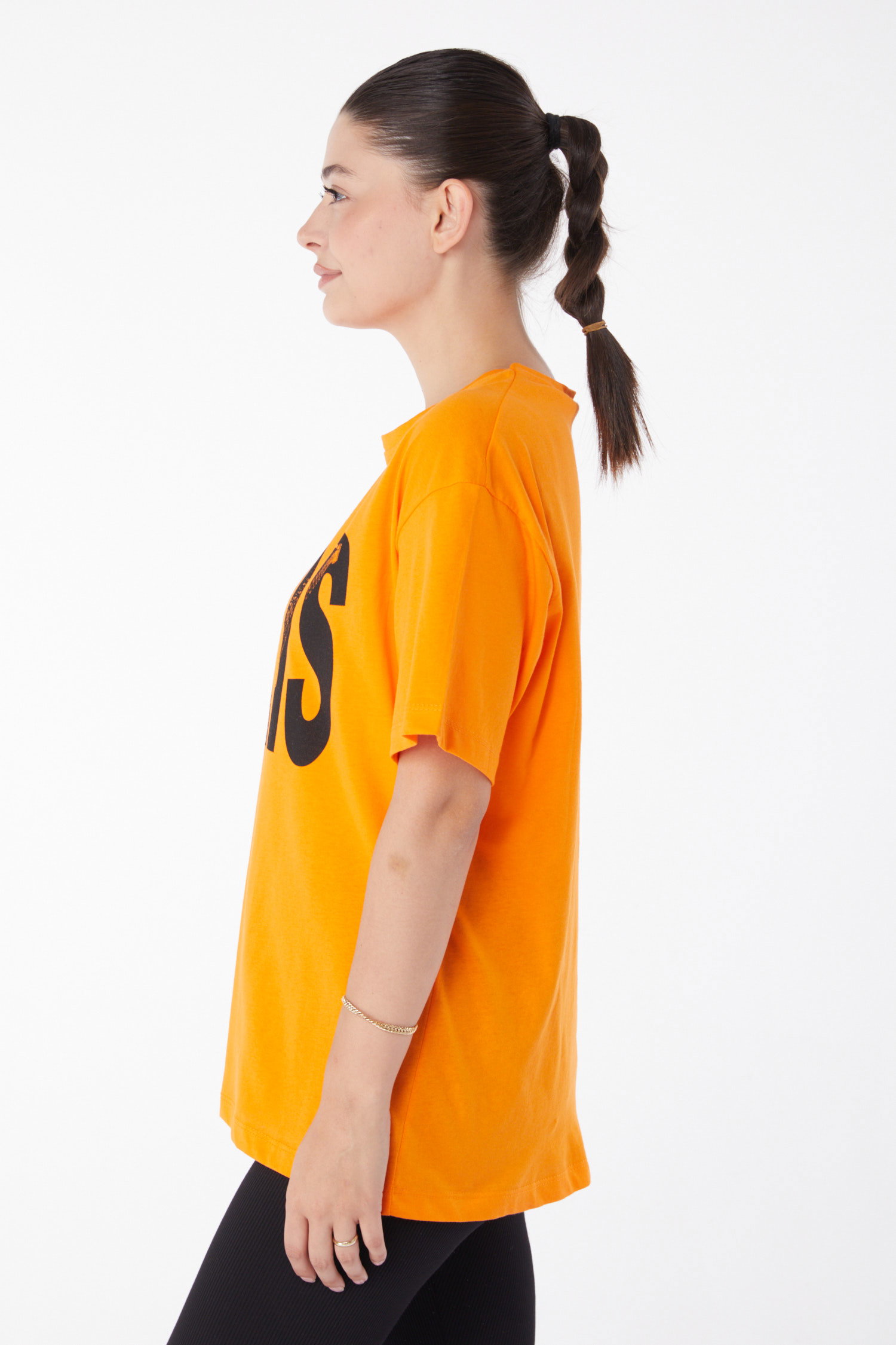 Kısa Kollu Baskılı T-shirt Oranj - 25985 - 4