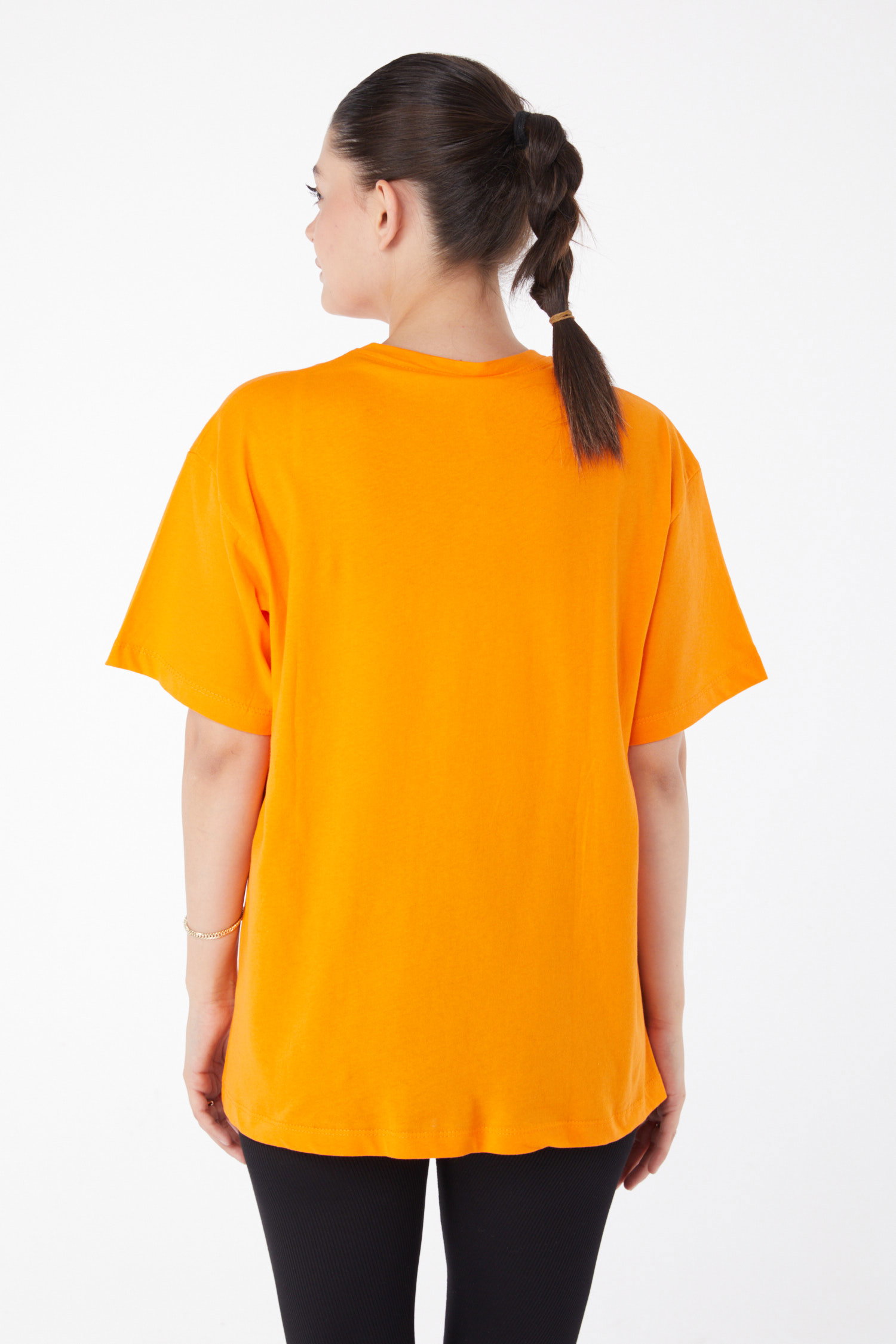 Kısa Kollu Baskılı T-shirt Oranj - 25985 - 5