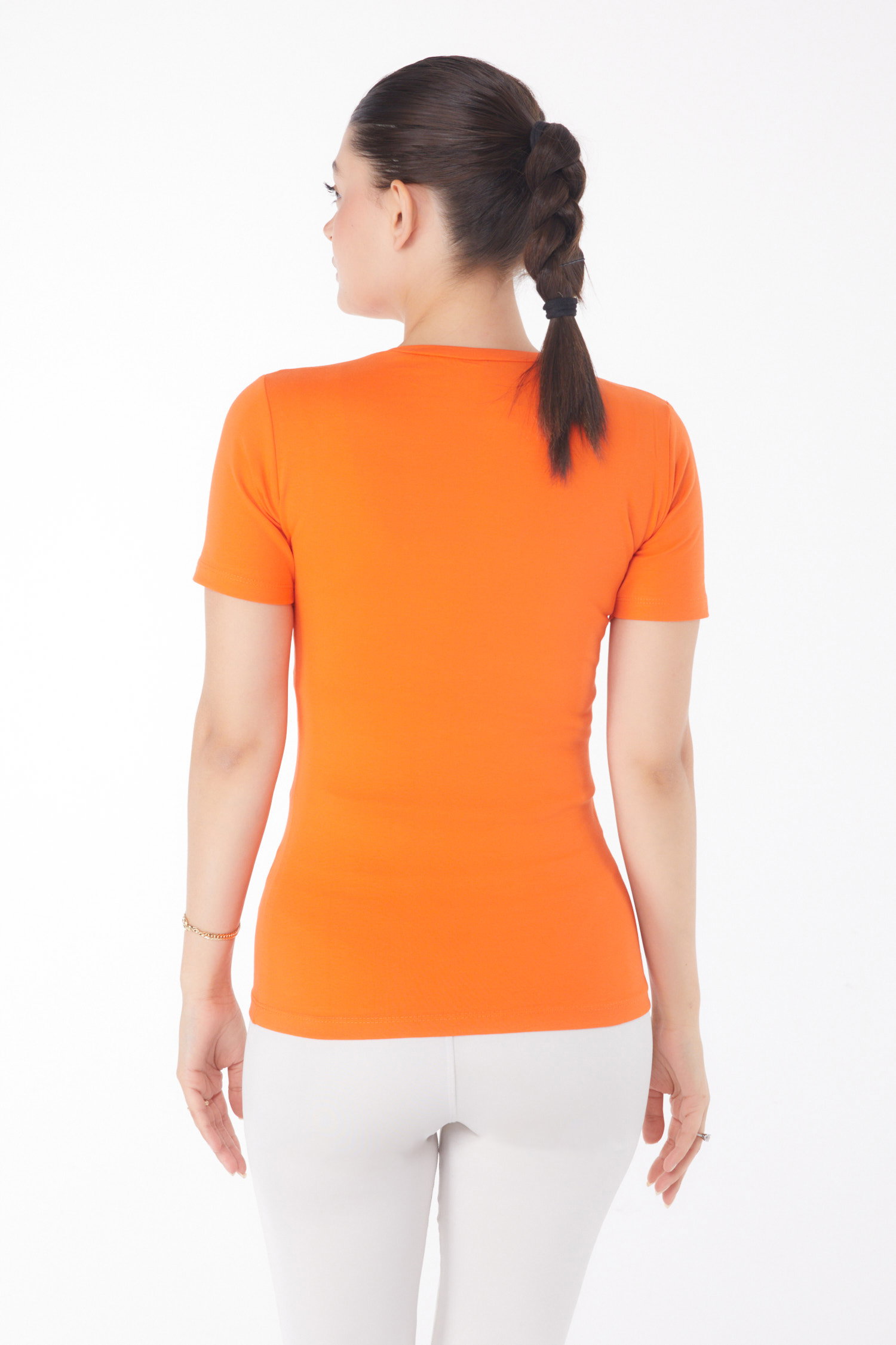 Kısa Kollu T-shirt Oranj - 25768 - 5