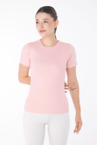Kısa Kollu T-shirt Pudra - 25768 