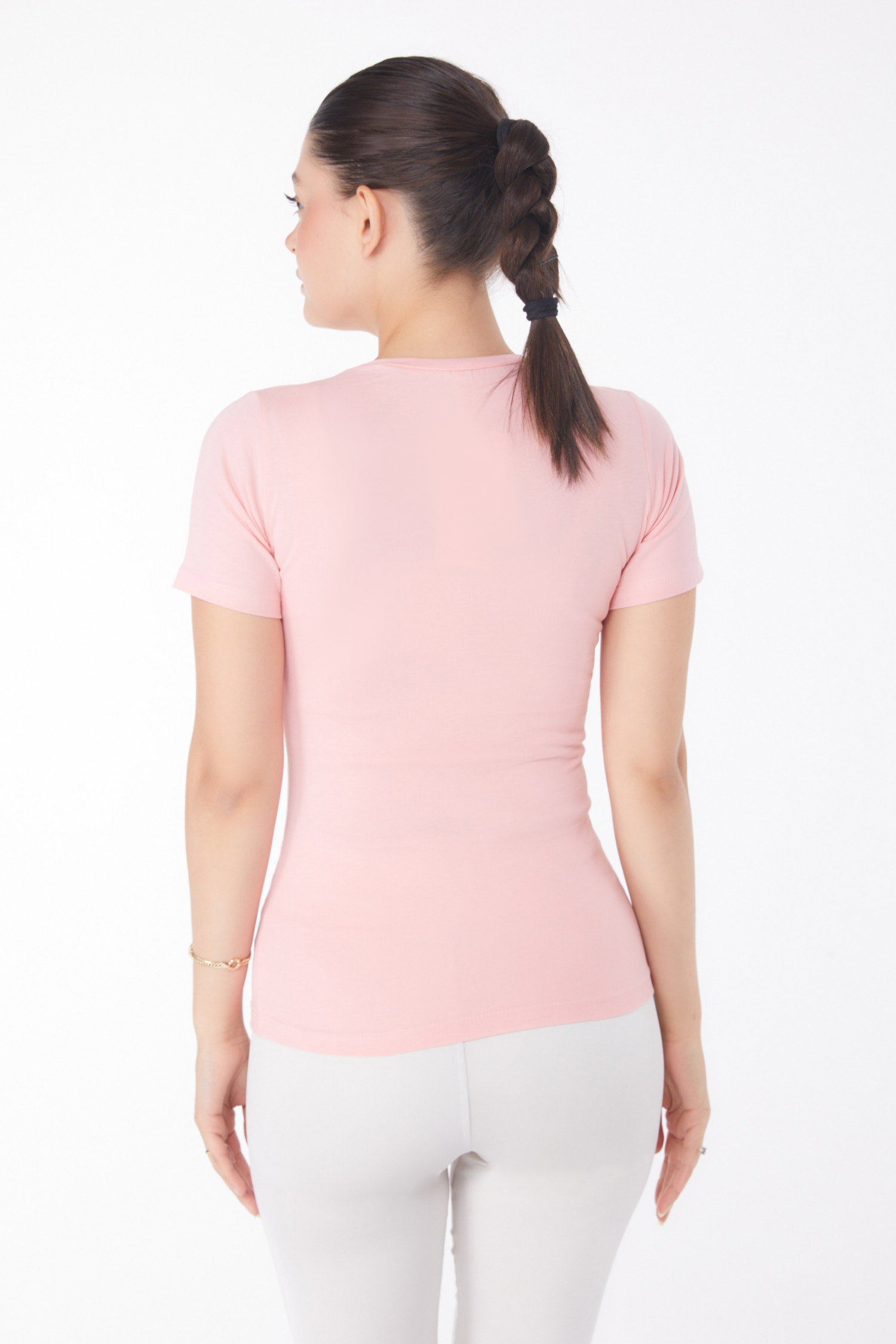 Kısa Kollu T-shirt Pudra - 25768 - 5