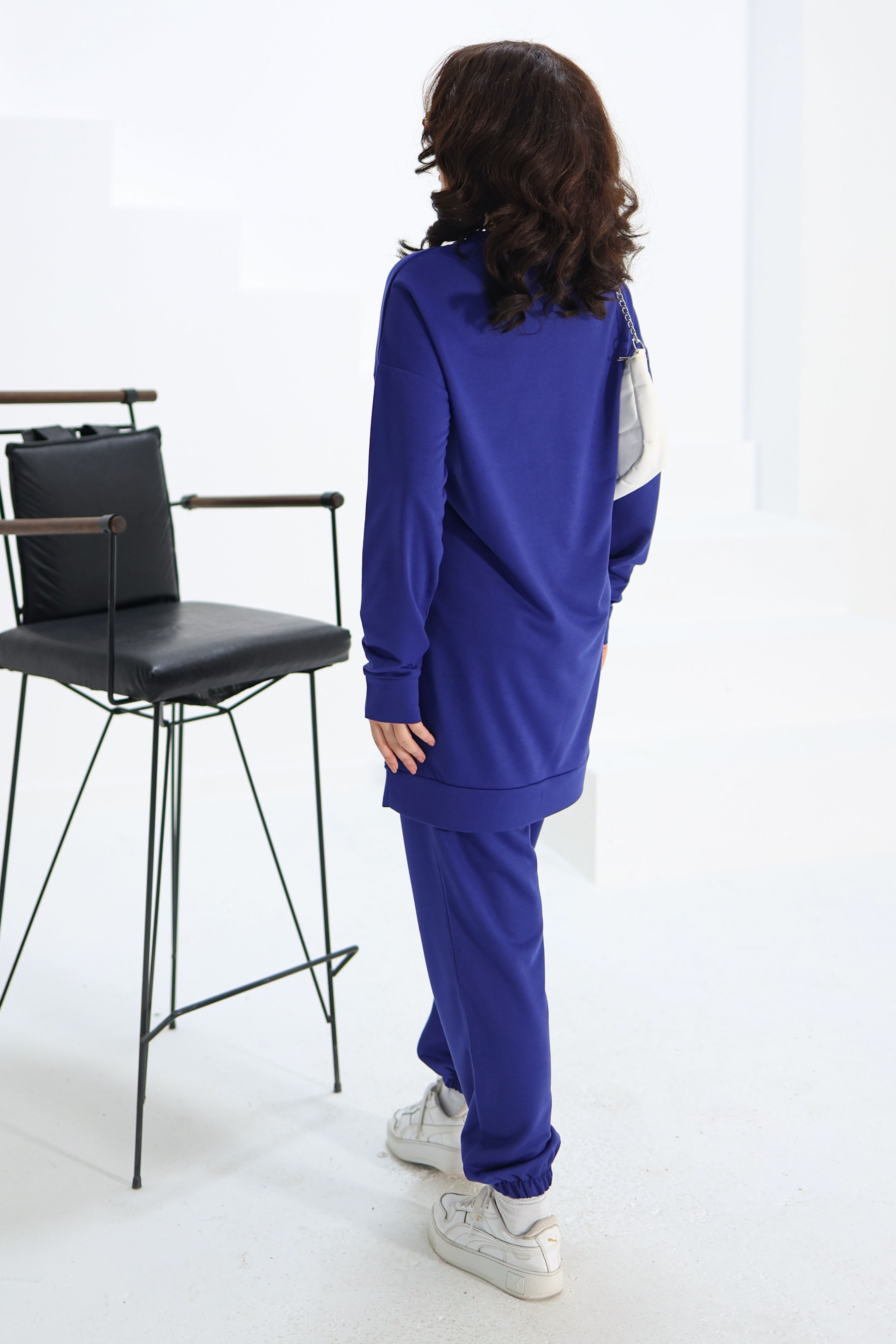 Baskılı Eşofman Takımı Saks - 13354 - 5