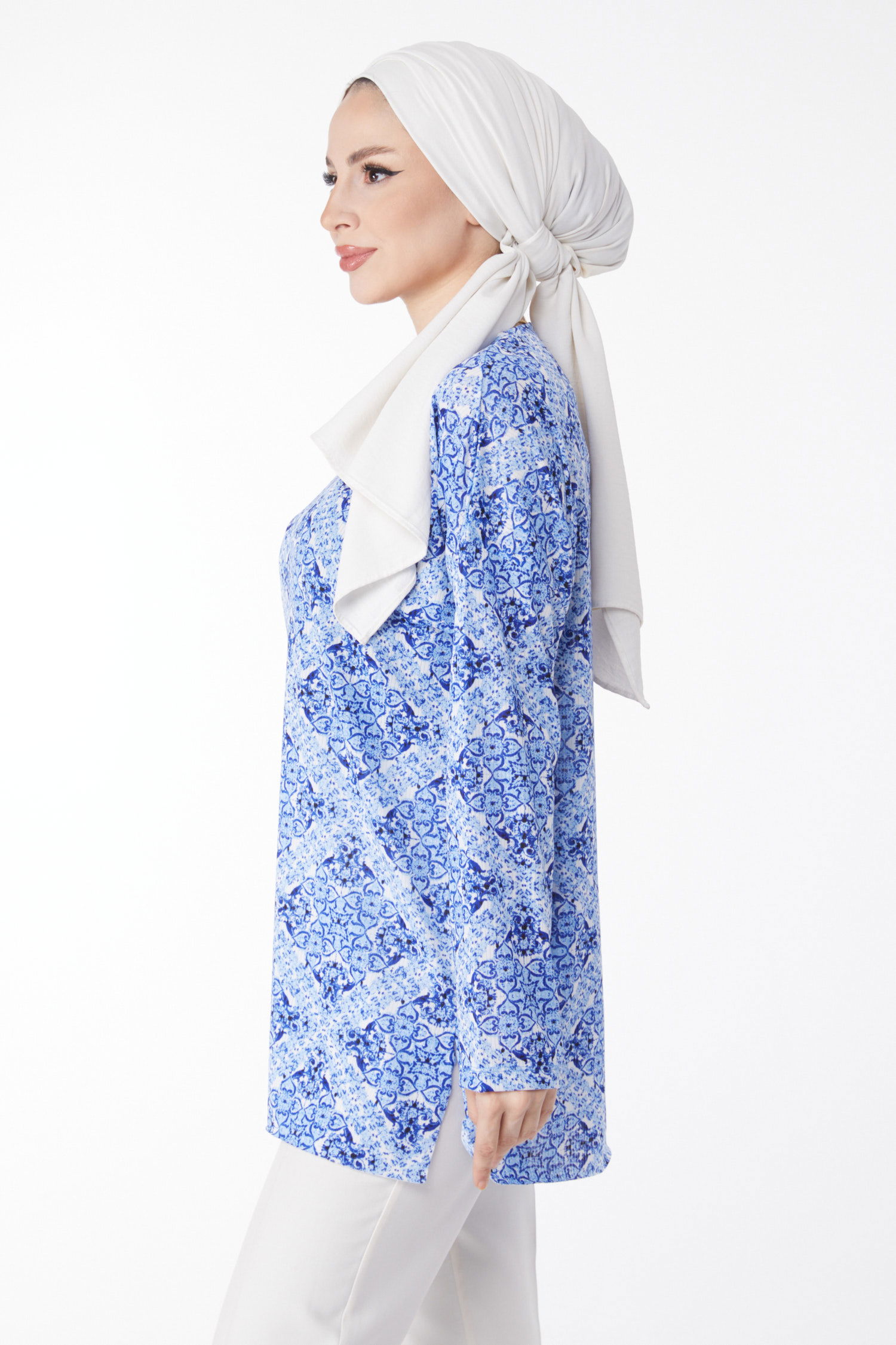 Desenli Bluz Saks - 24733 - 4