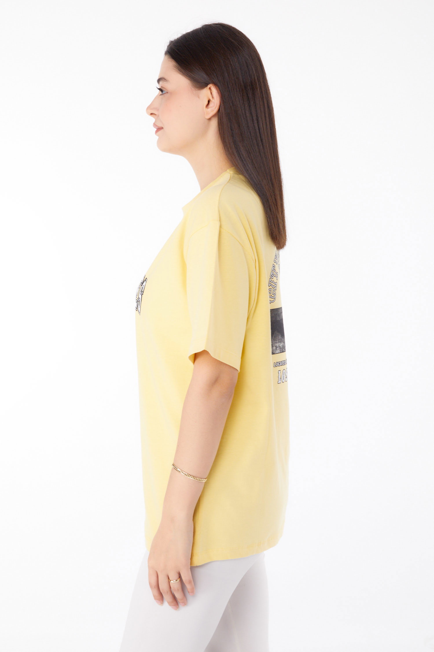 Baskılı T-shirt Sari - 25704 - 4