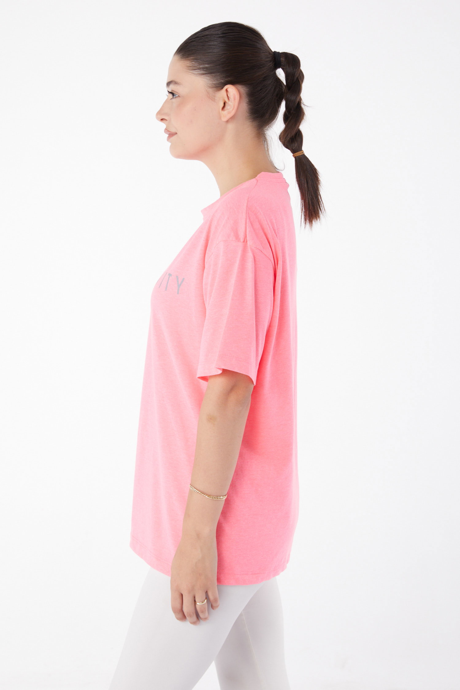 Kısa Kollu Baskılı T-shirt şekerpembe - 25984 - 4
