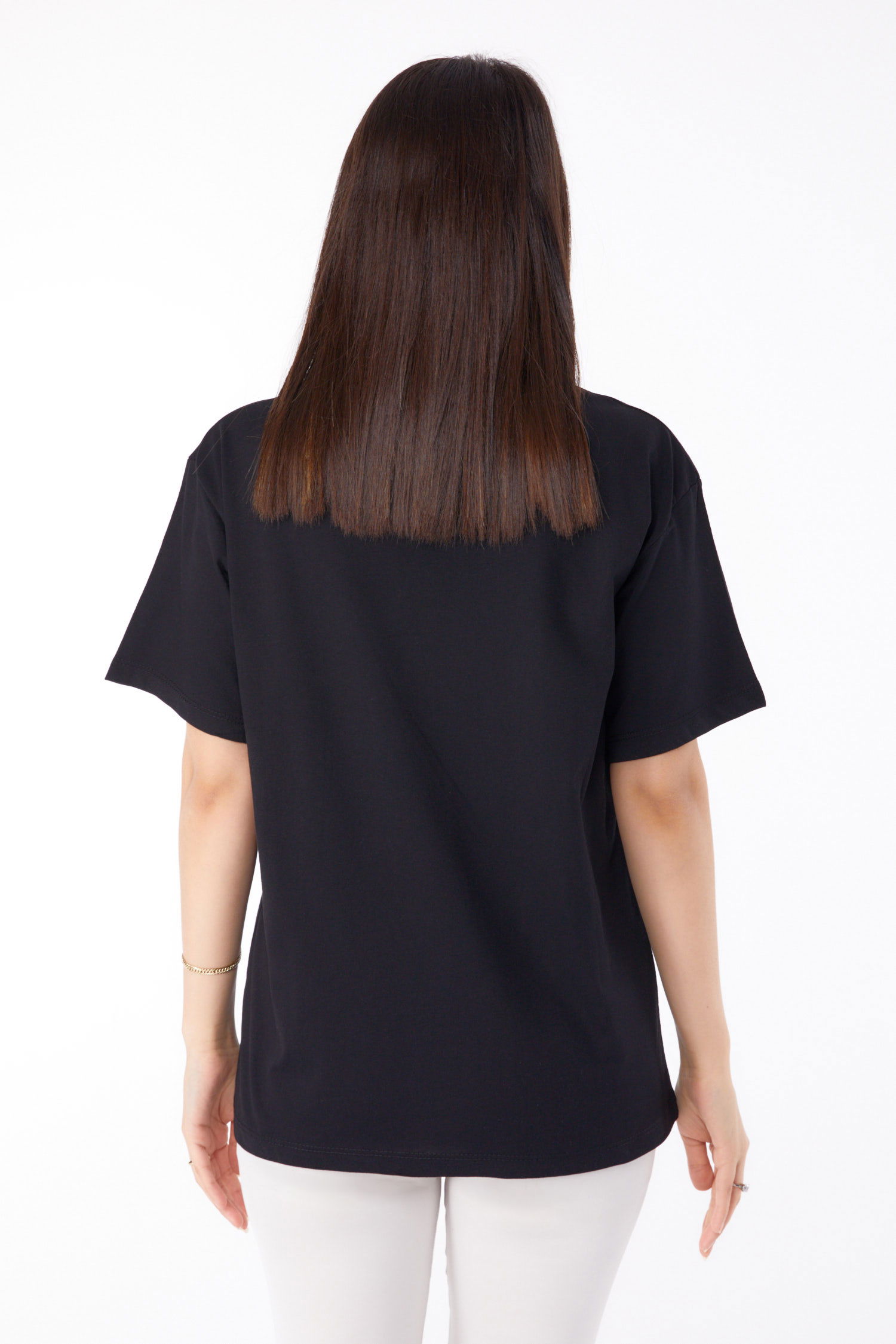 Baskılı T-shirt Siyah - 25701 - 5