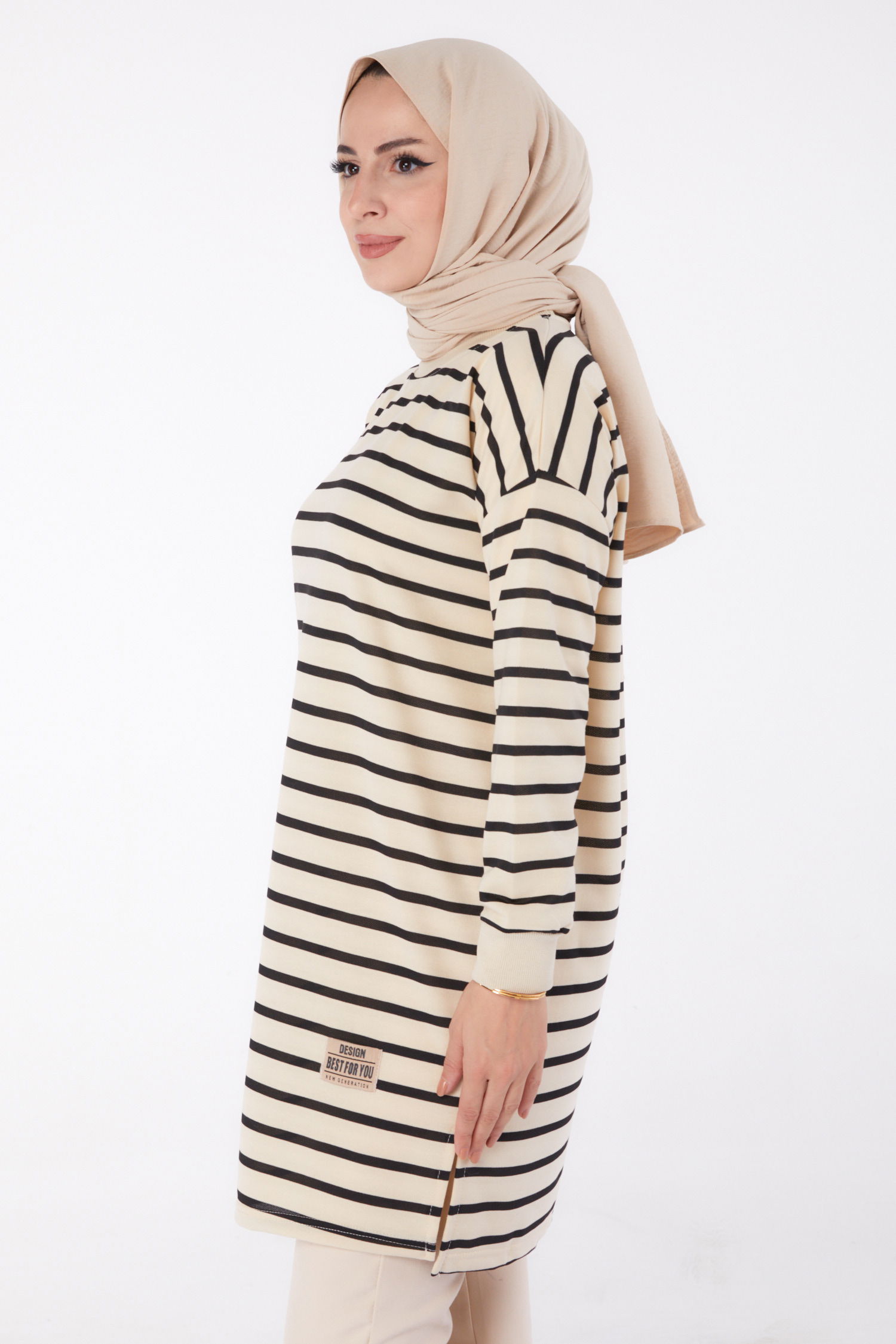 Çizgili Aramalı Tunik Siyah - 26458 - 4