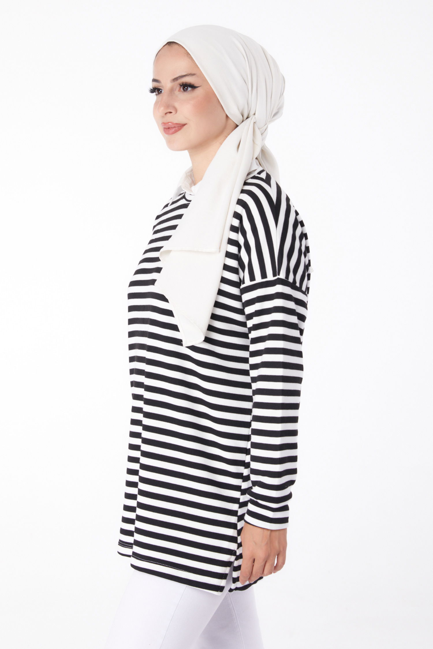 Çizgili Sweat Siyah - 26241 - 4