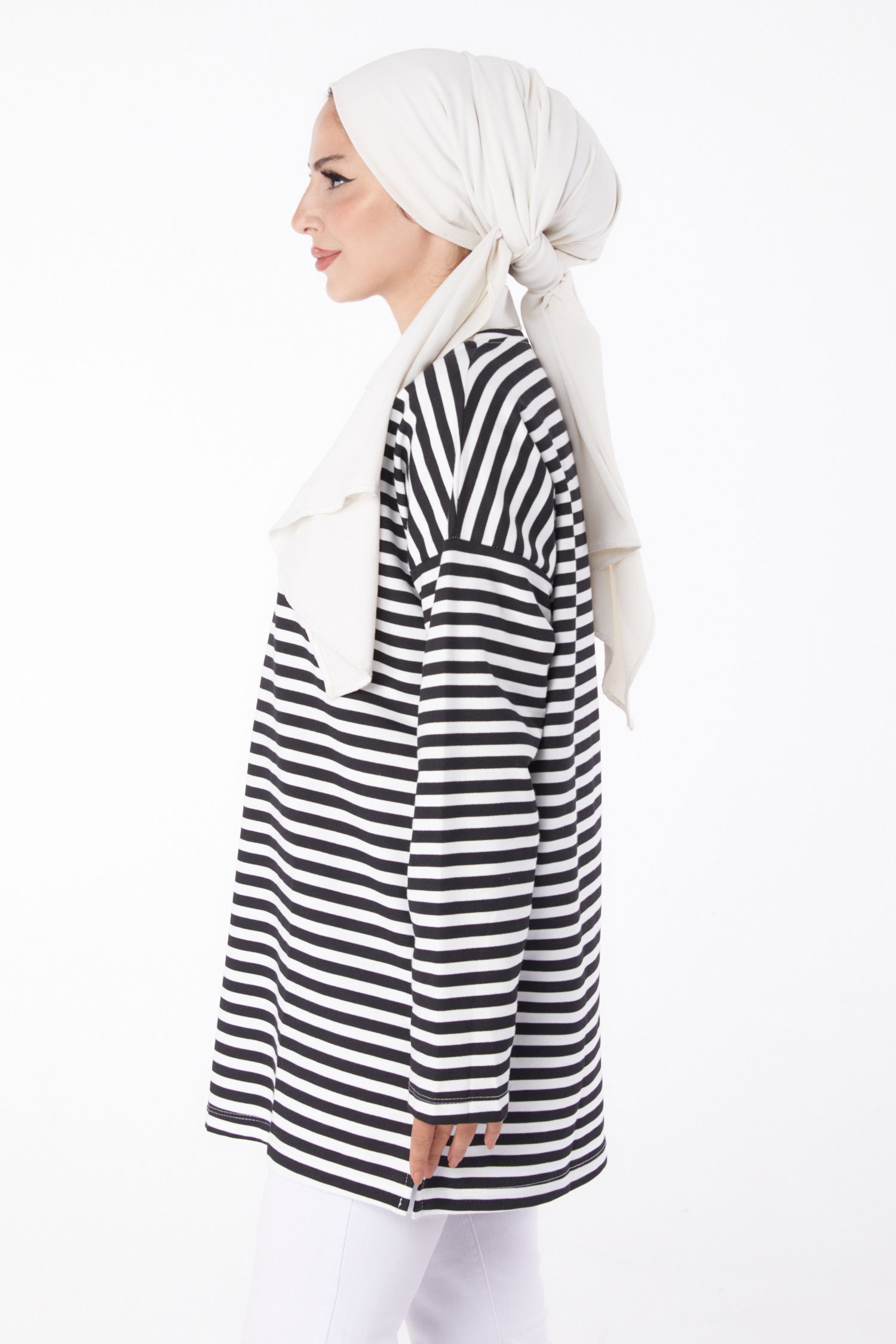 Çizgili Sweat Siyah - 26242 - 4