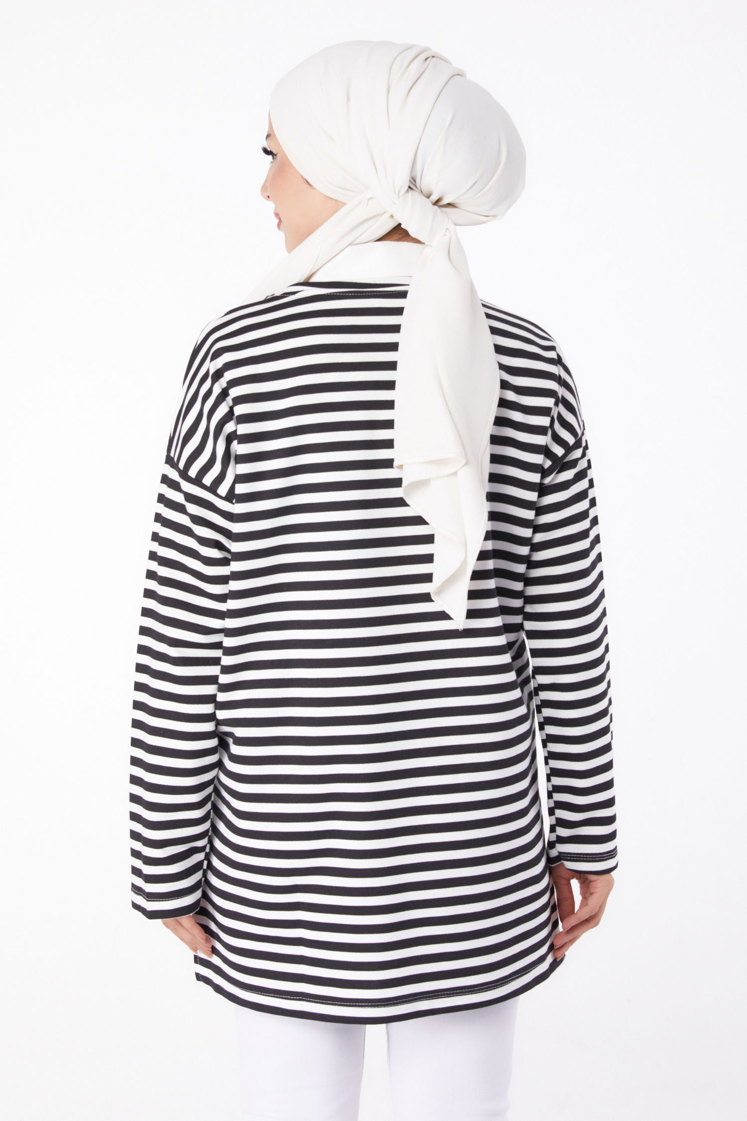 Çizgili Sweat Siyah - 26242 - 5