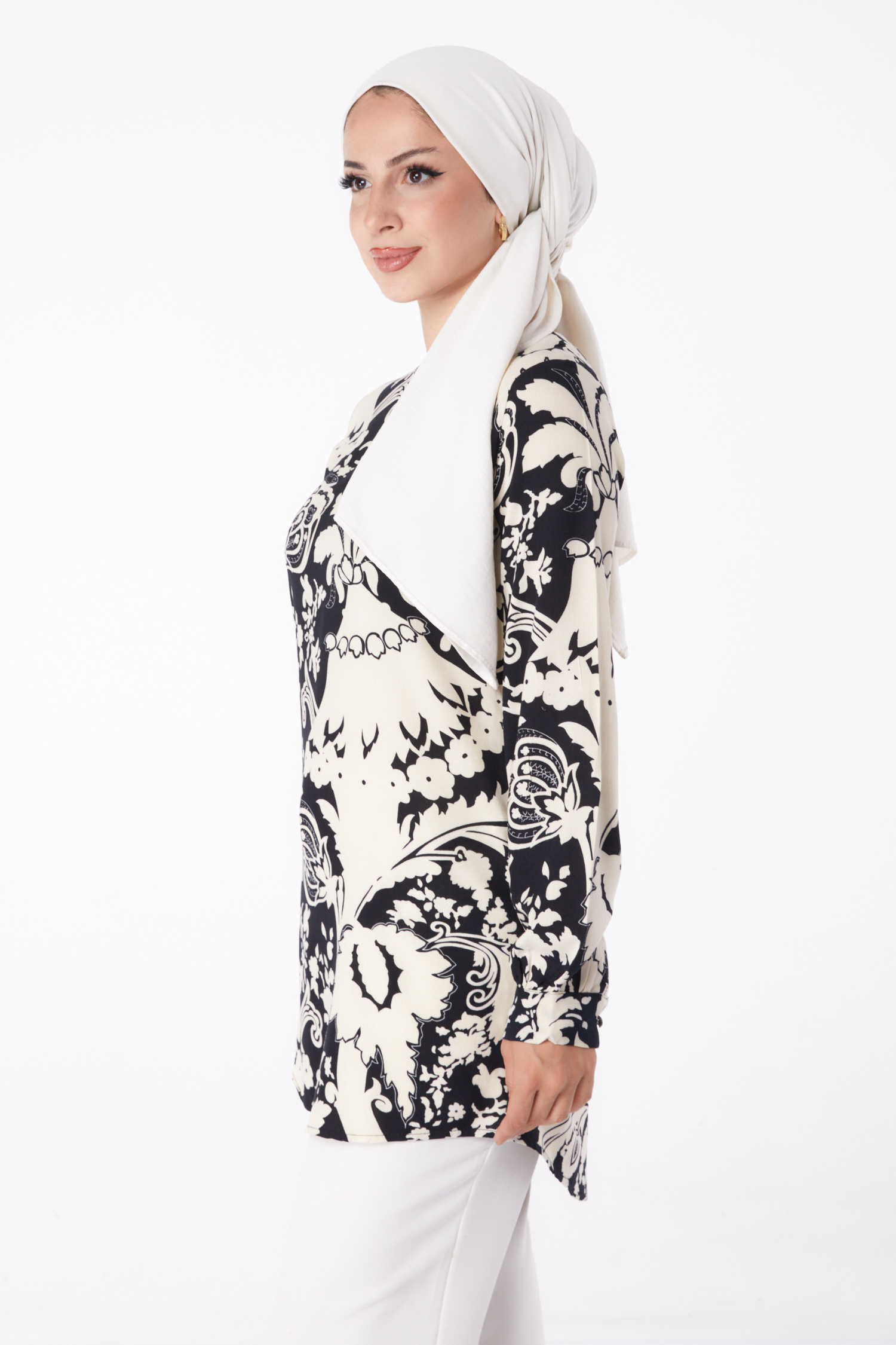 Desenli Tunik Siyah - 13277 - 4
