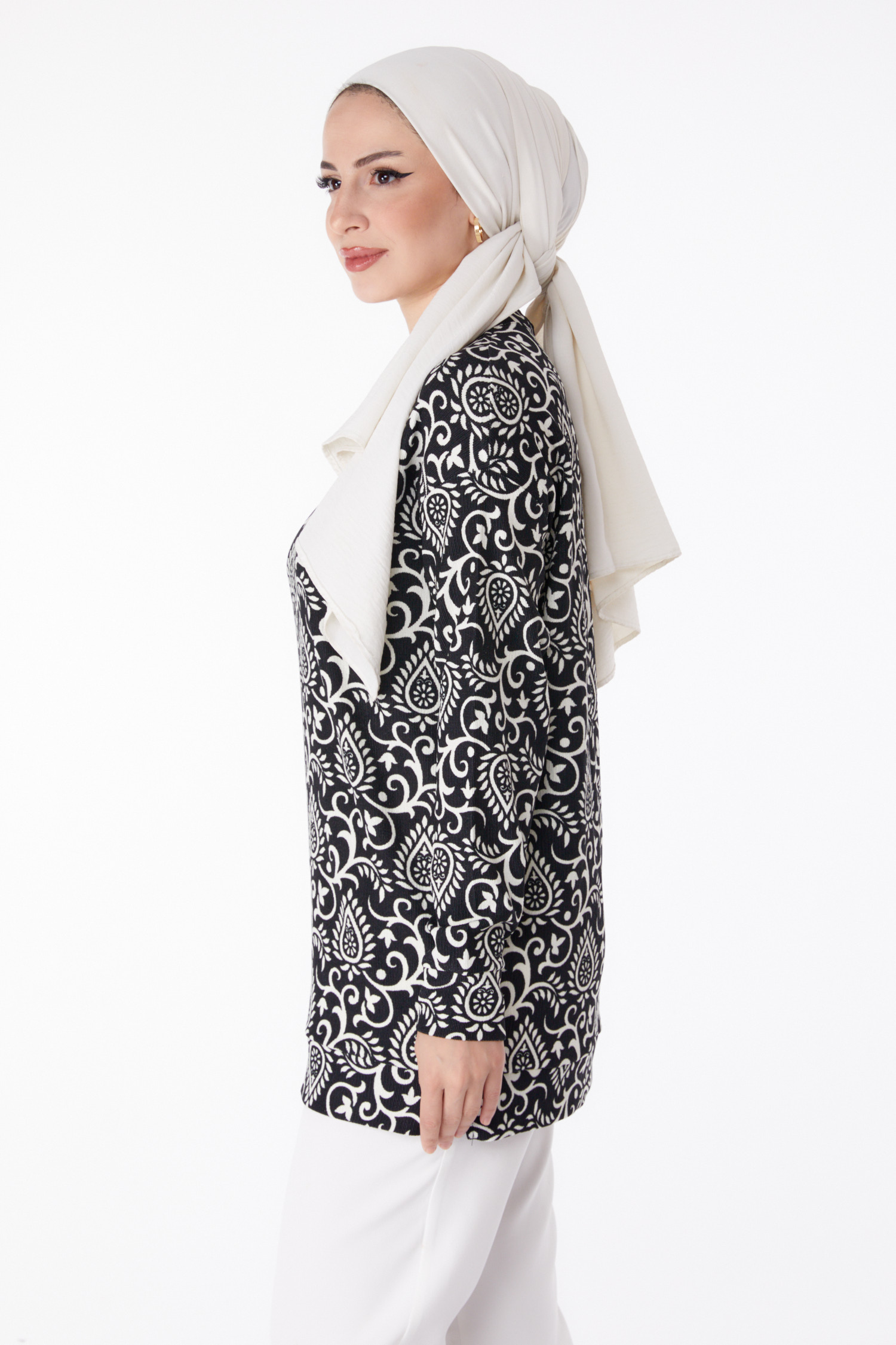 Desenli Tunik Siyah - 25321 - 4