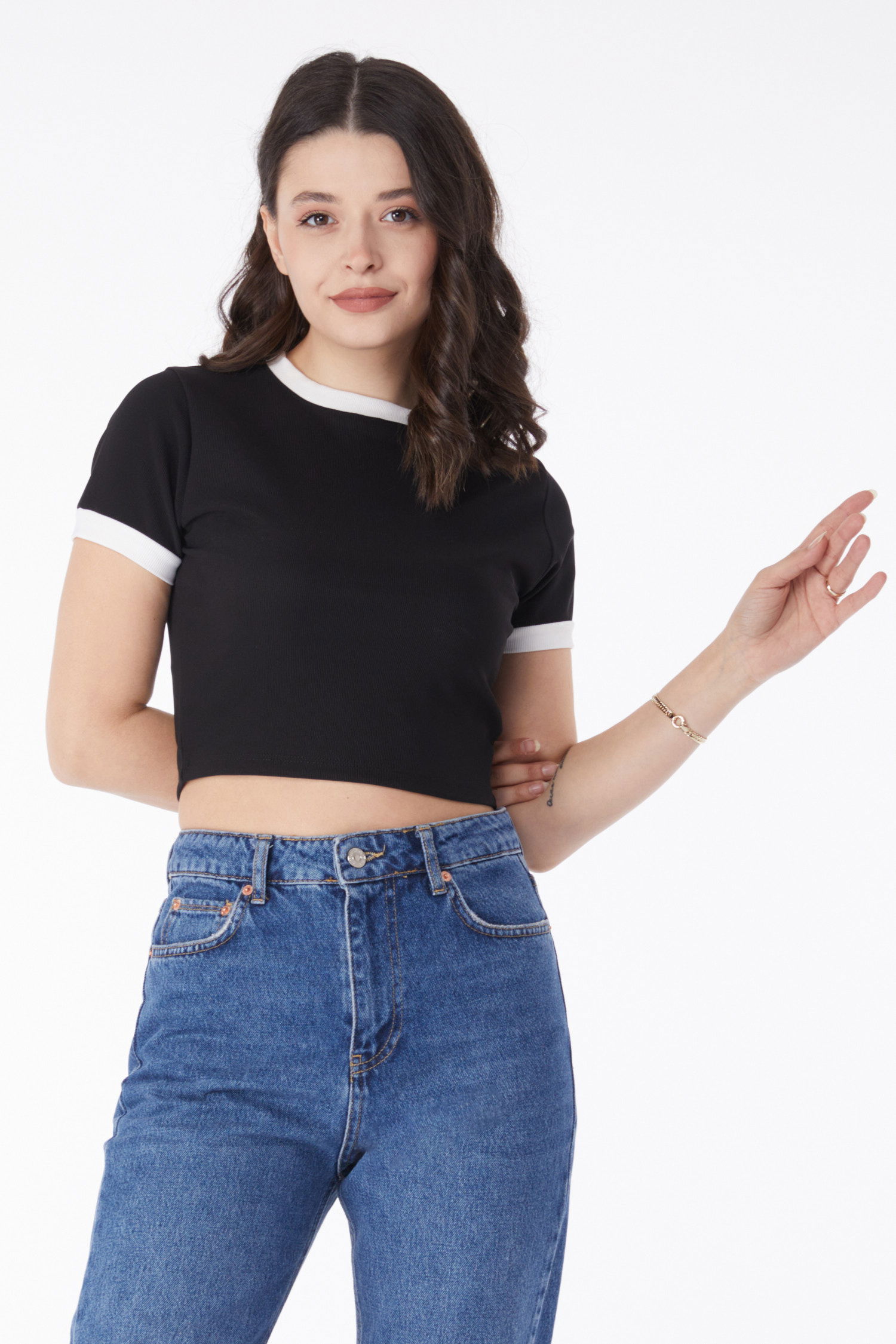 Garnili Crop Siyah - 25233 - 2