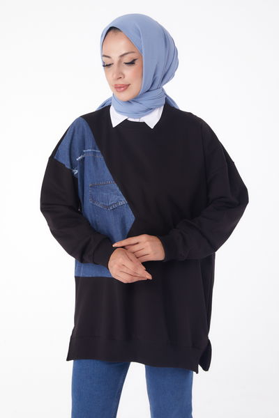 Garnili Sweat Siyah - 26224 