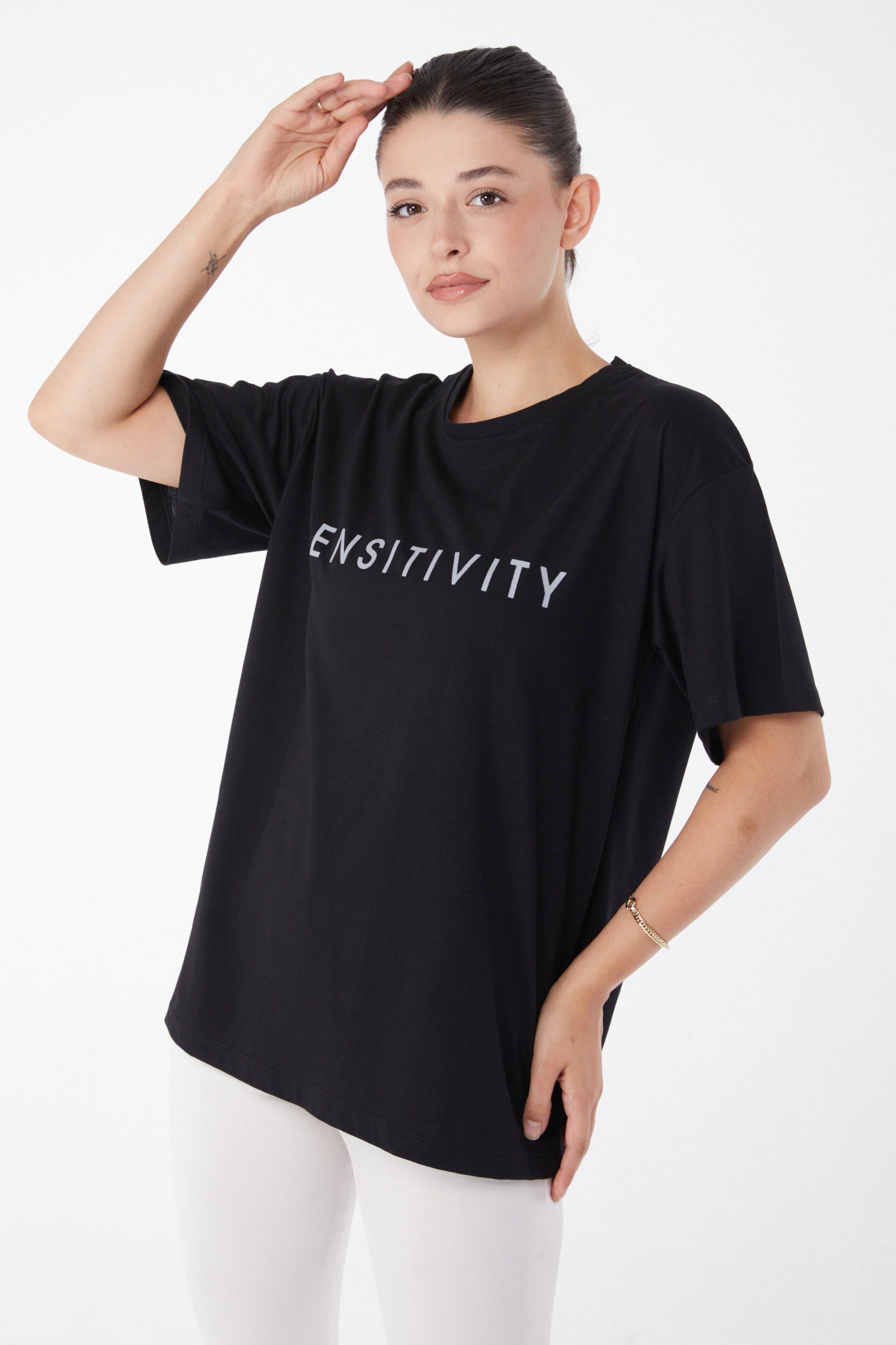 Kısa Kollu Baskılı T-shirt Siyah - 25984 - 3
