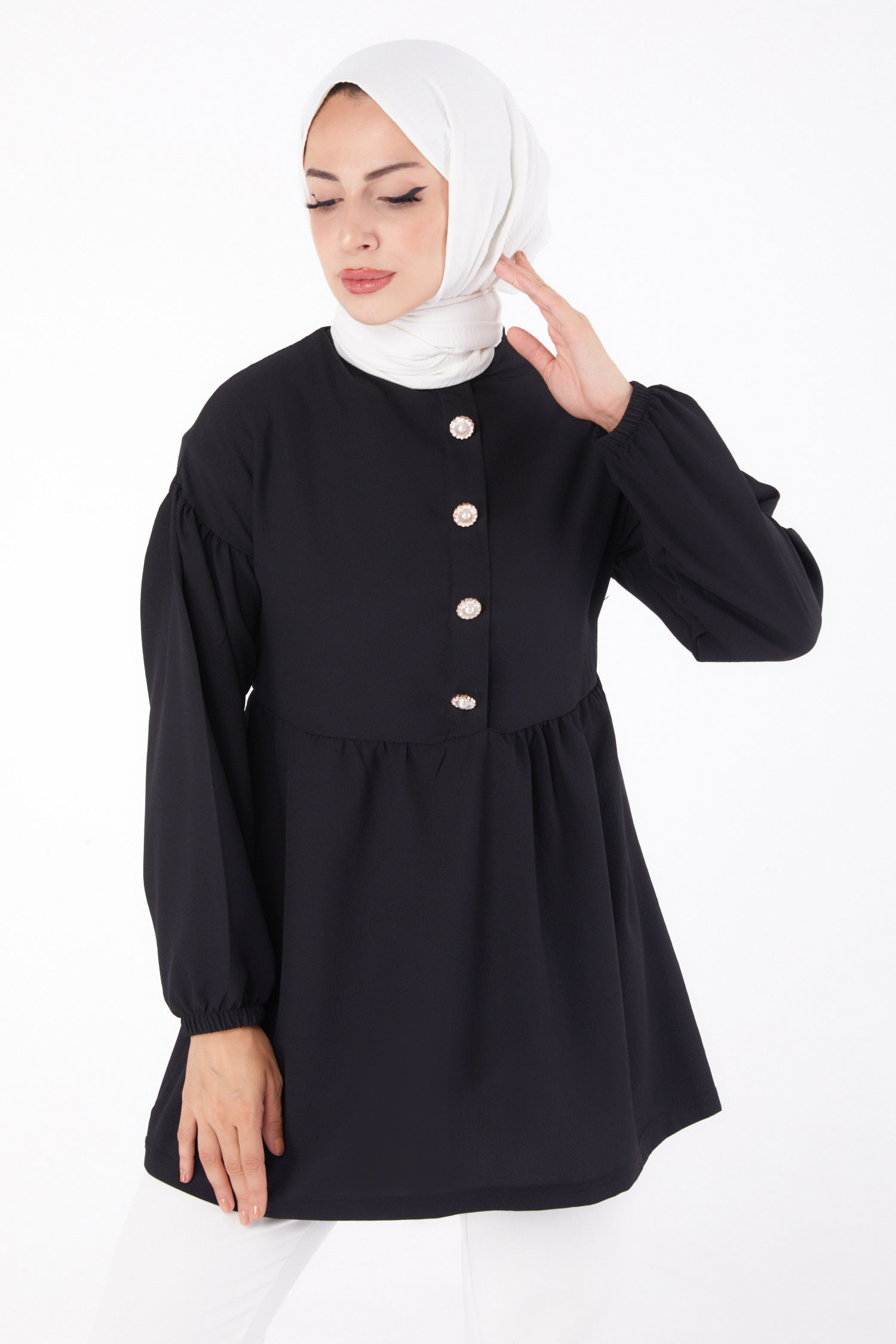 Taşlı Tunik Siyah - 13294 - 1