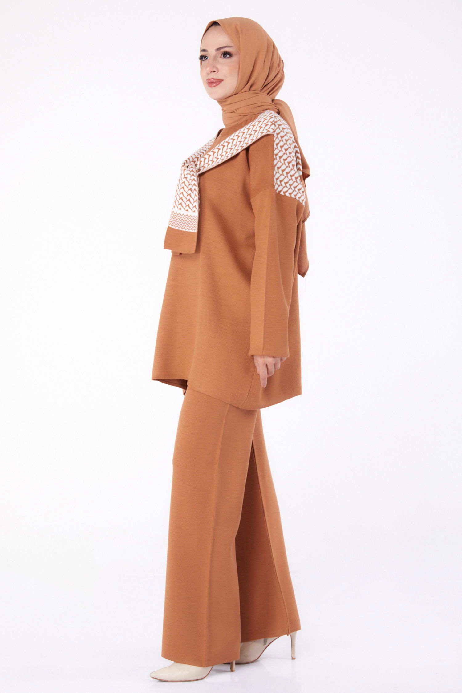 Desenli Triko Takım Taba - 26299 - 4
