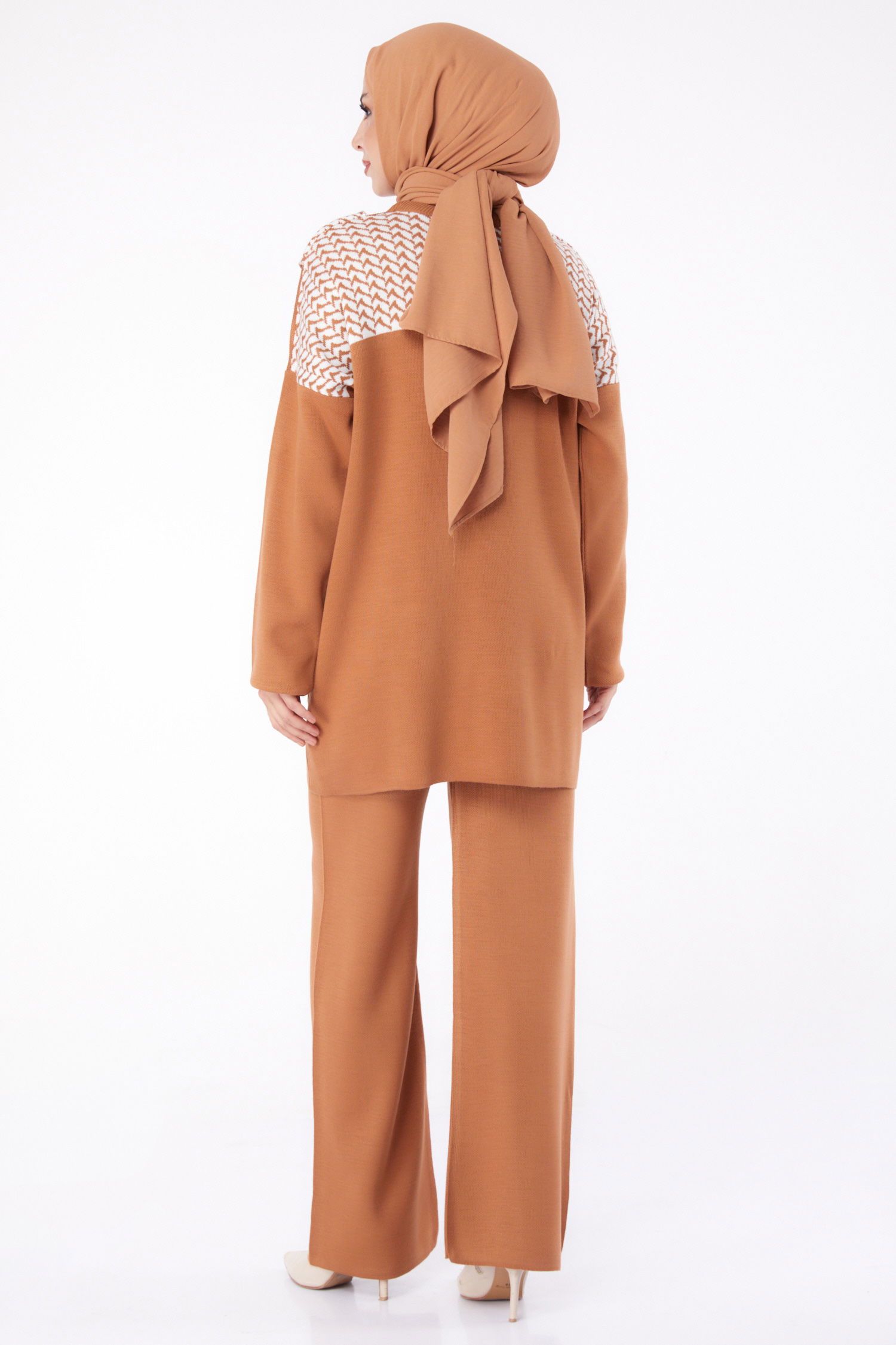 Desenli Triko Takım Taba - 26299 - 5