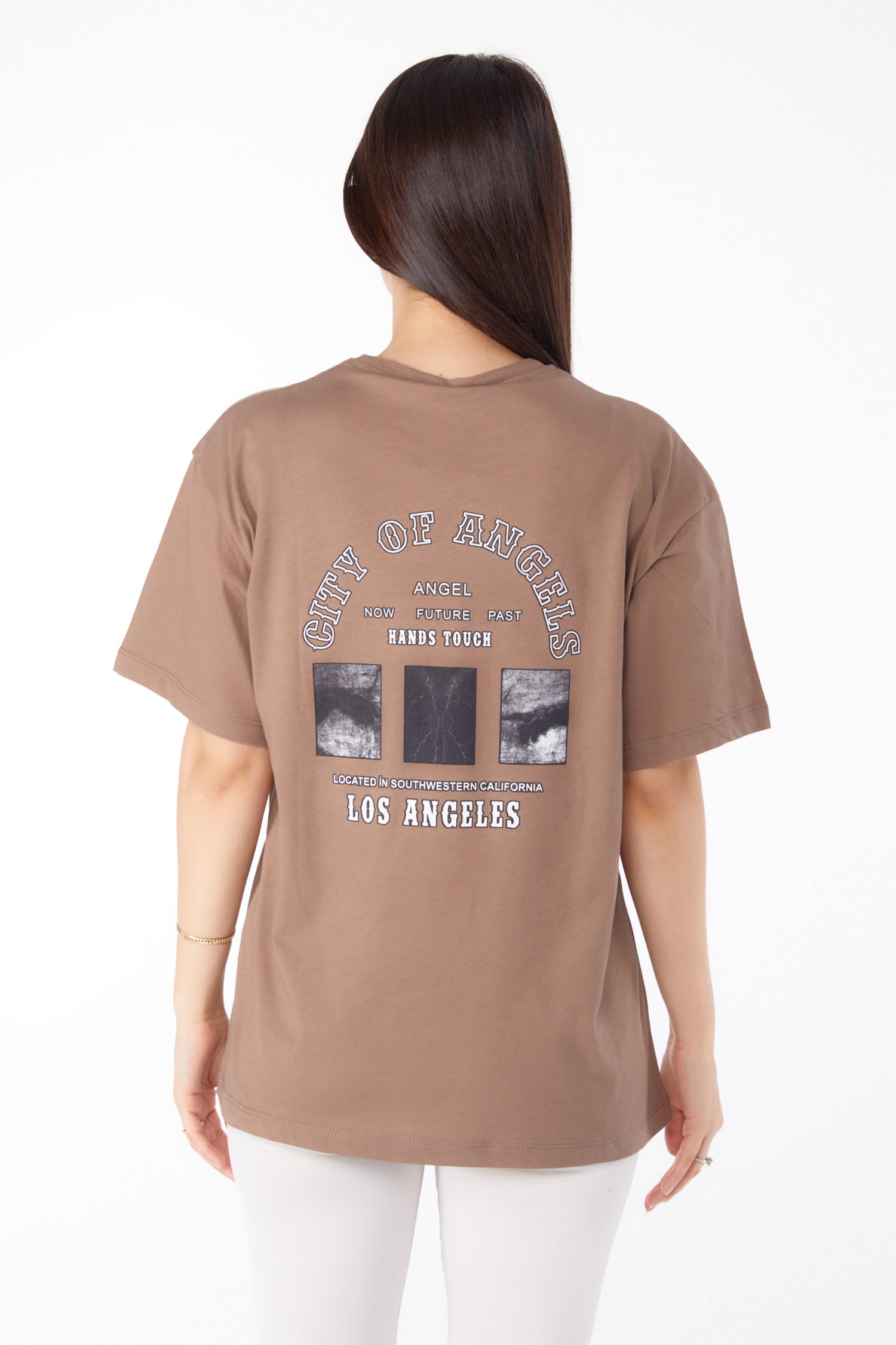 Baskılı T-shirt Vizon - 25704 - 5