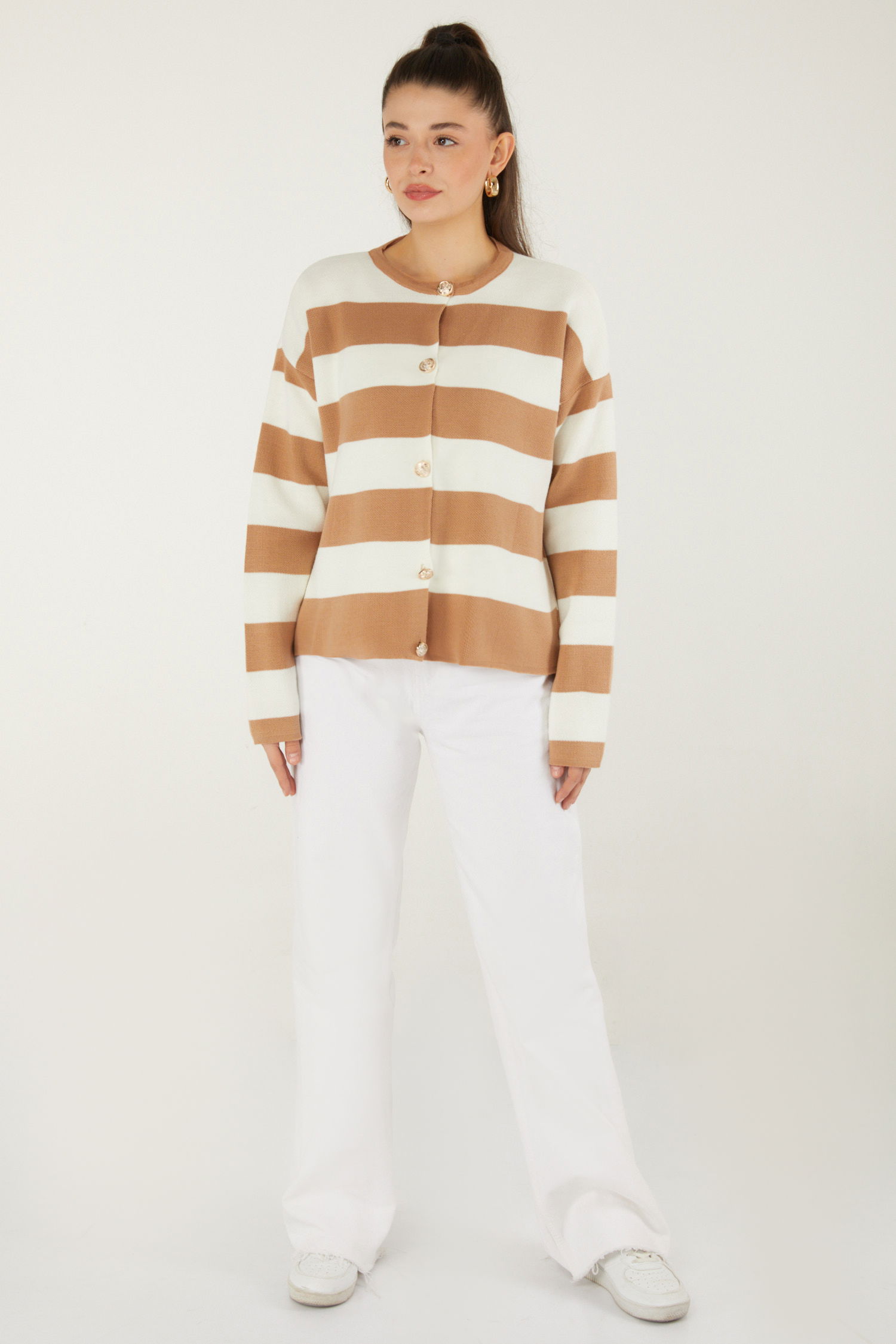 Düğmeli Triko Body Vizon - 26507 - 2