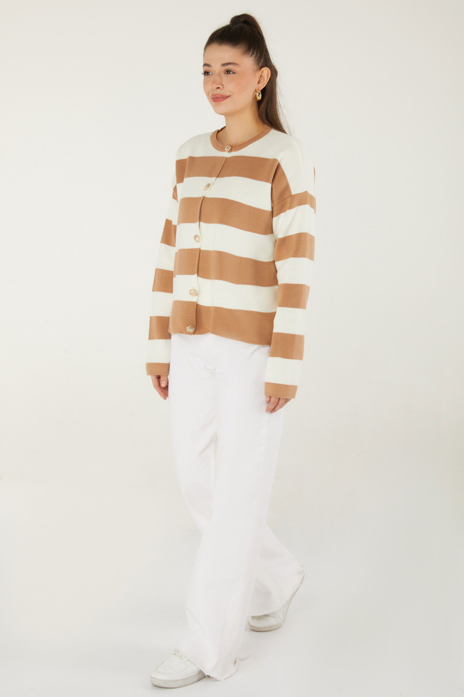 Düğmeli Triko Body Vizon - 26507 - 4