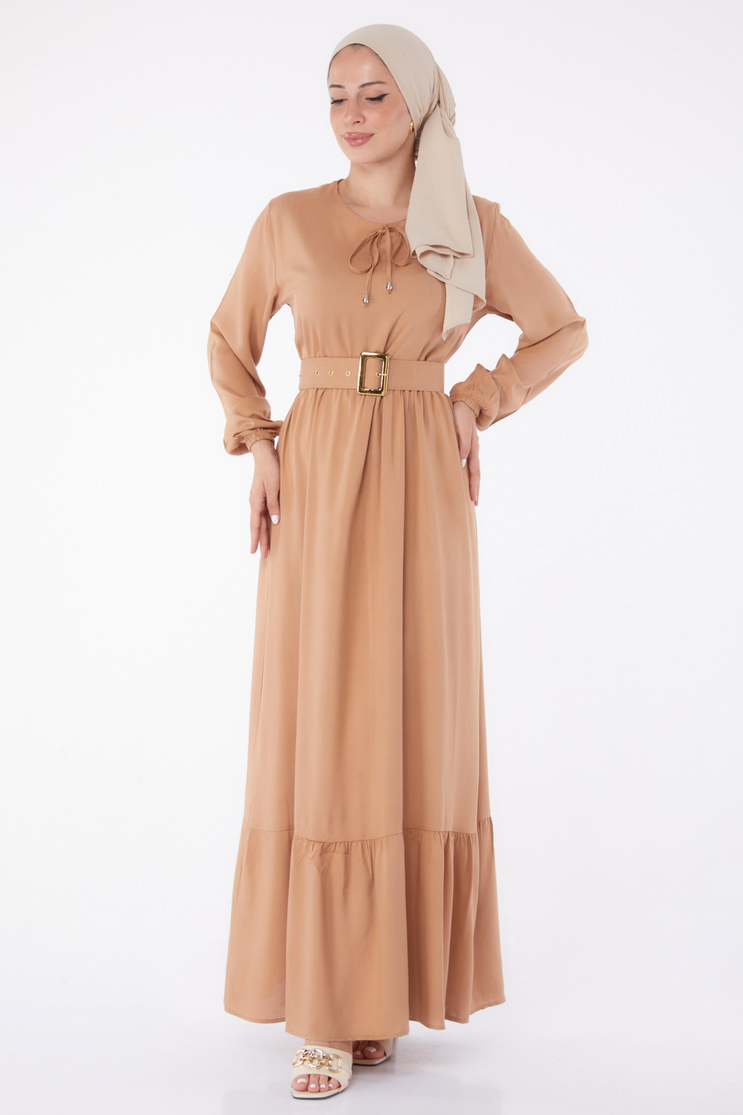 Kemerli Elbise Vizon - 26041 - 1