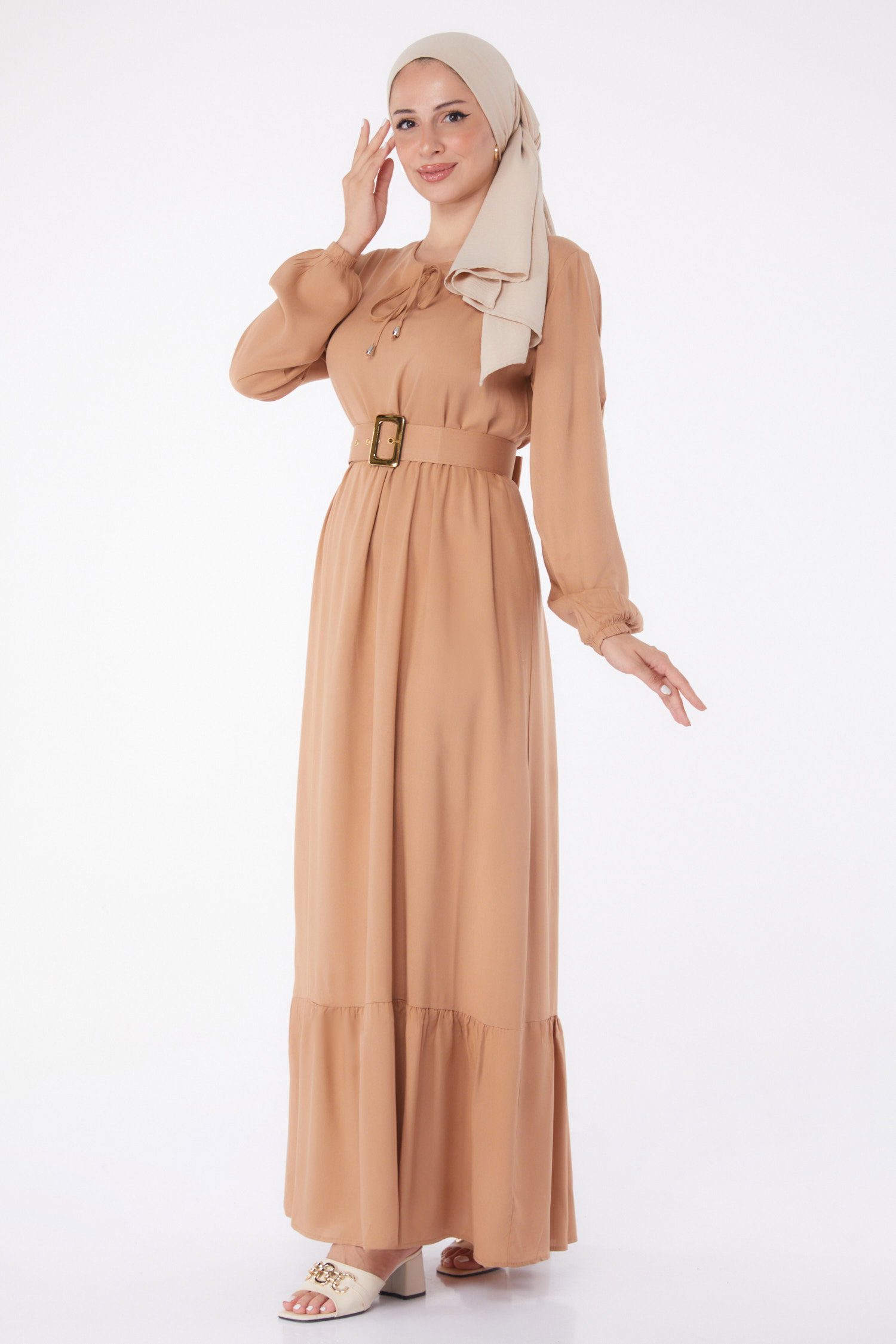 Kemerli Elbise Vizon - 26041 - 2