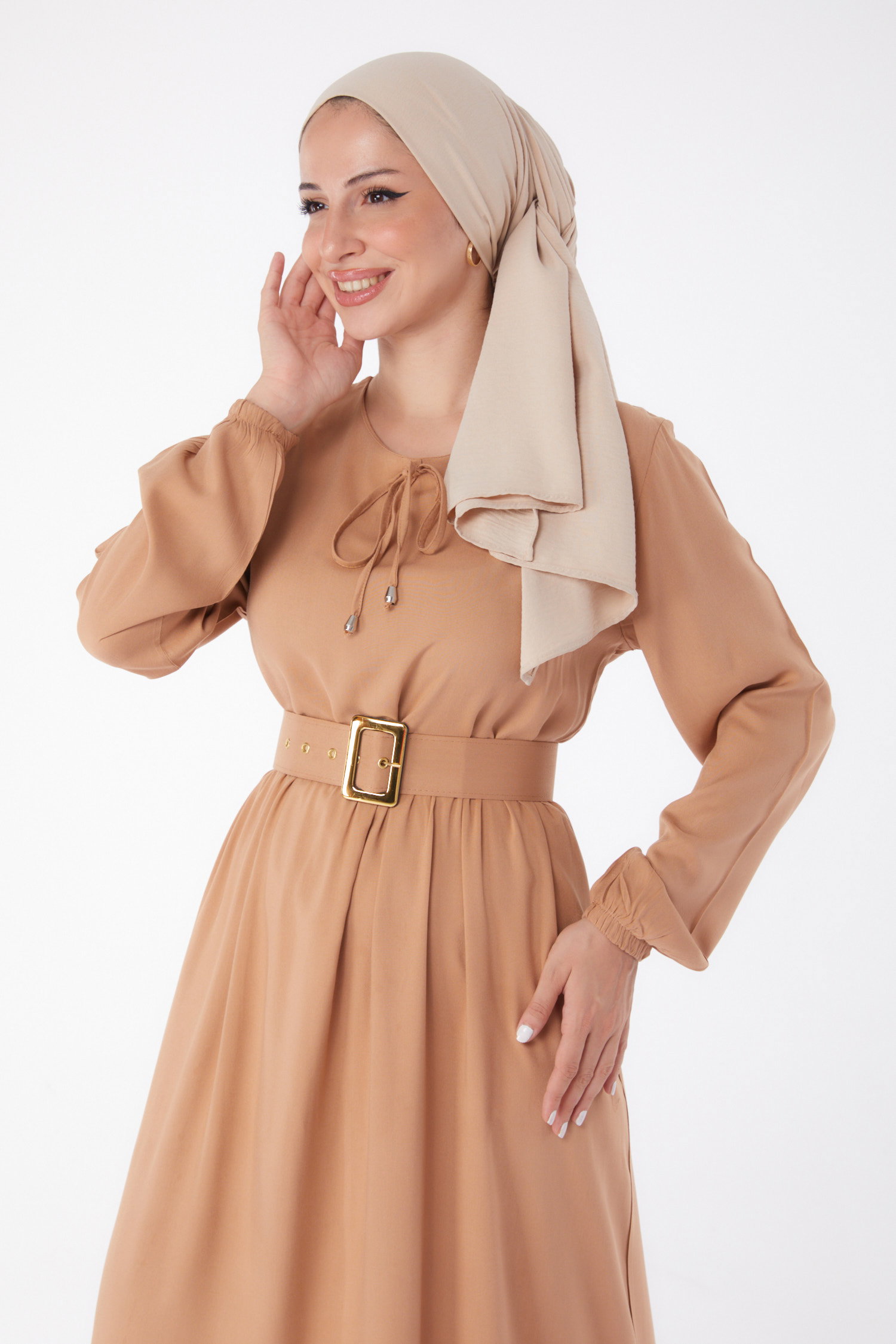 Kemerli Elbise Vizon - 26041 - 3