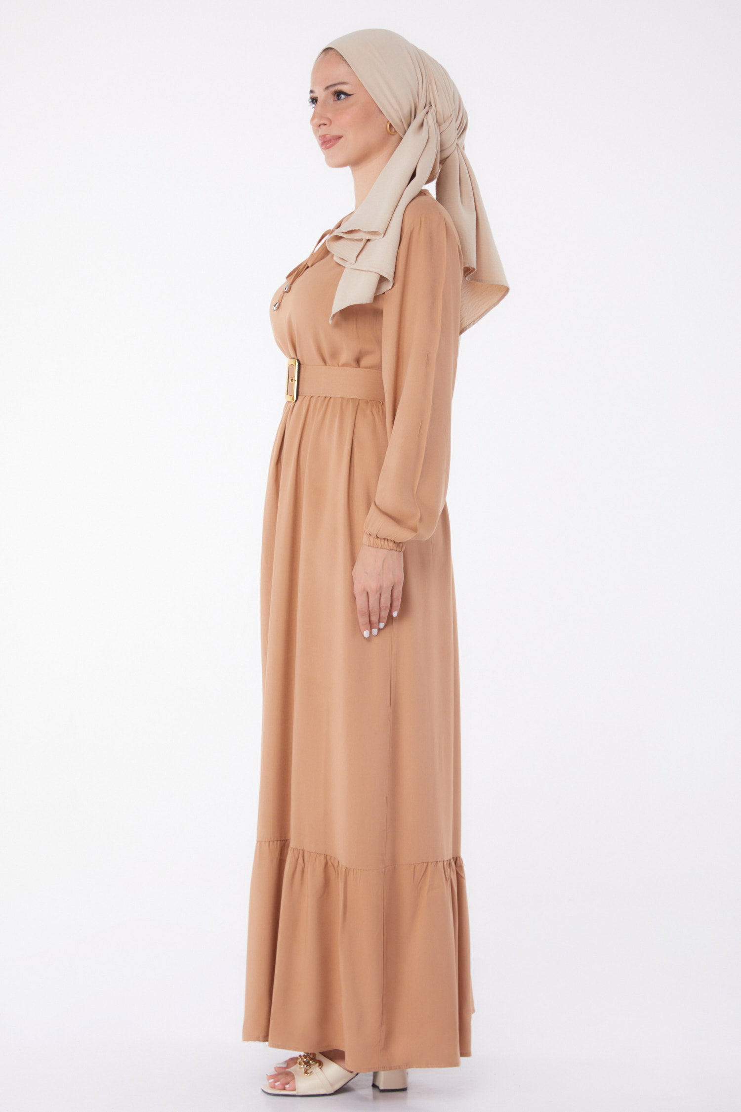 Kemerli Elbise Vizon - 26041 - 4