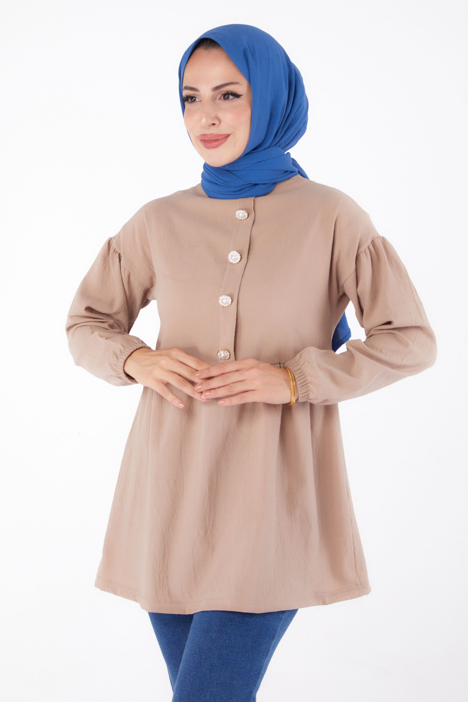 Taşlı Tunik Vizon - 13294 - 1
