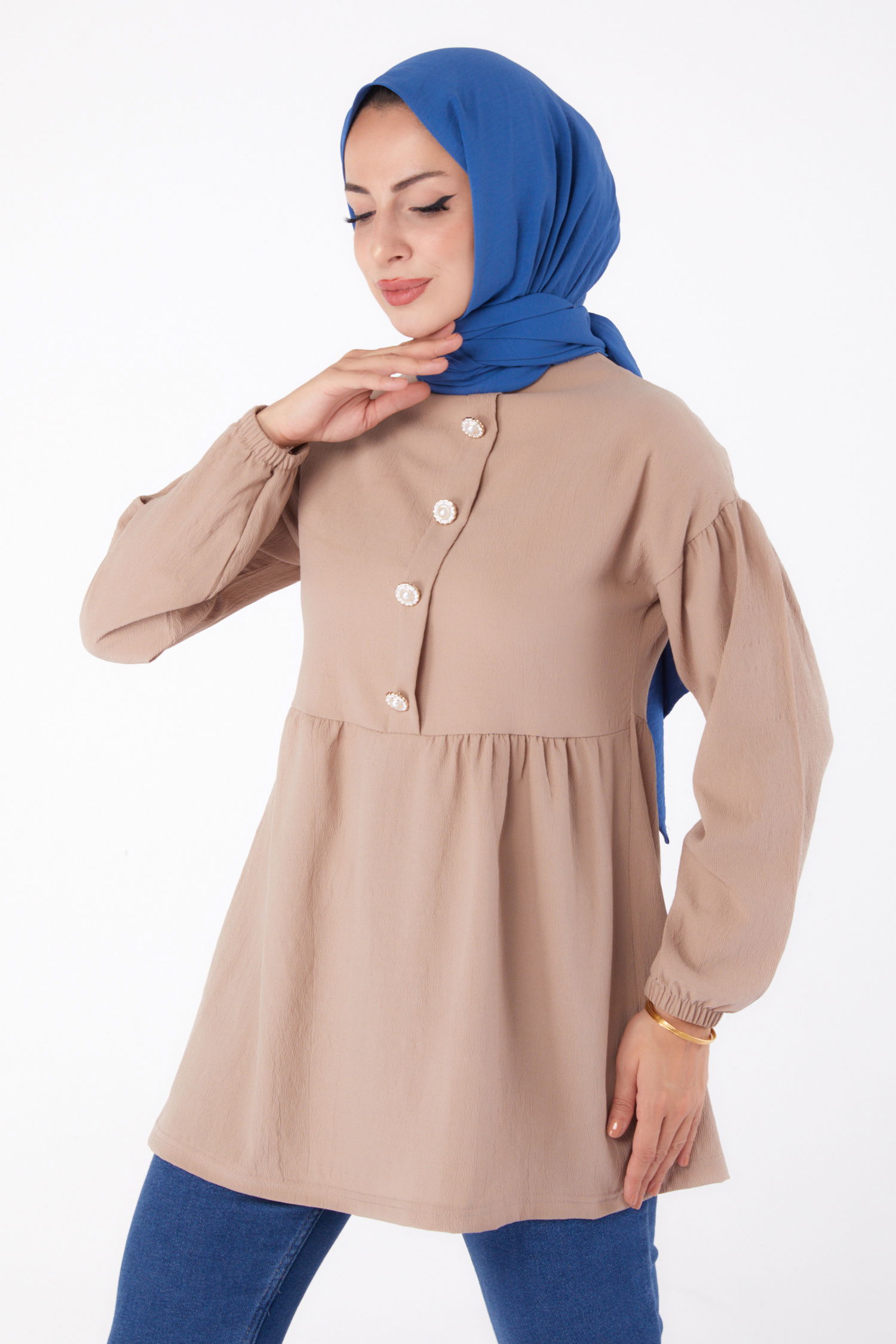 Taşlı Tunik Vizon - 13294 - 2