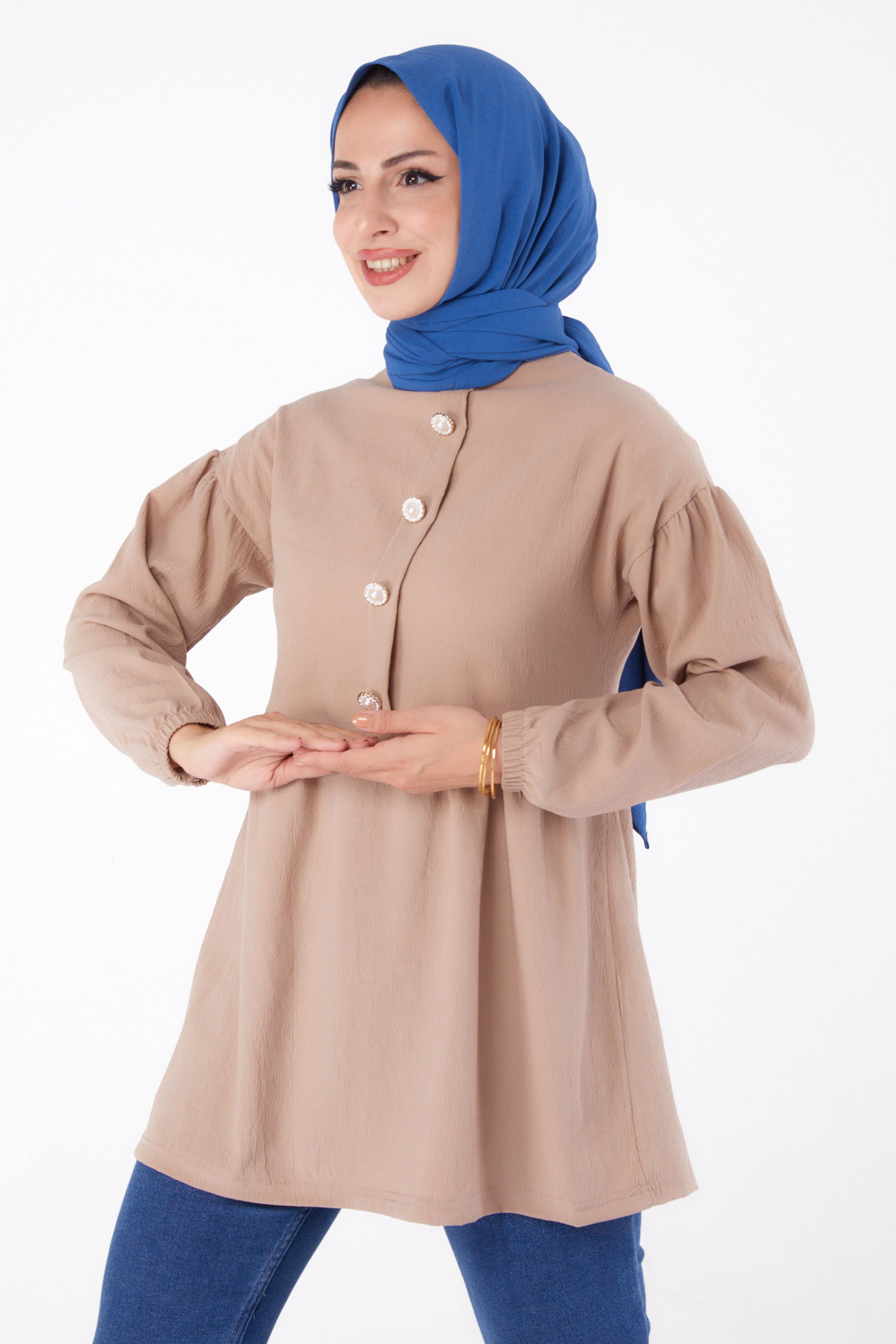 Taşlı Tunik Vizon - 13294 - 3