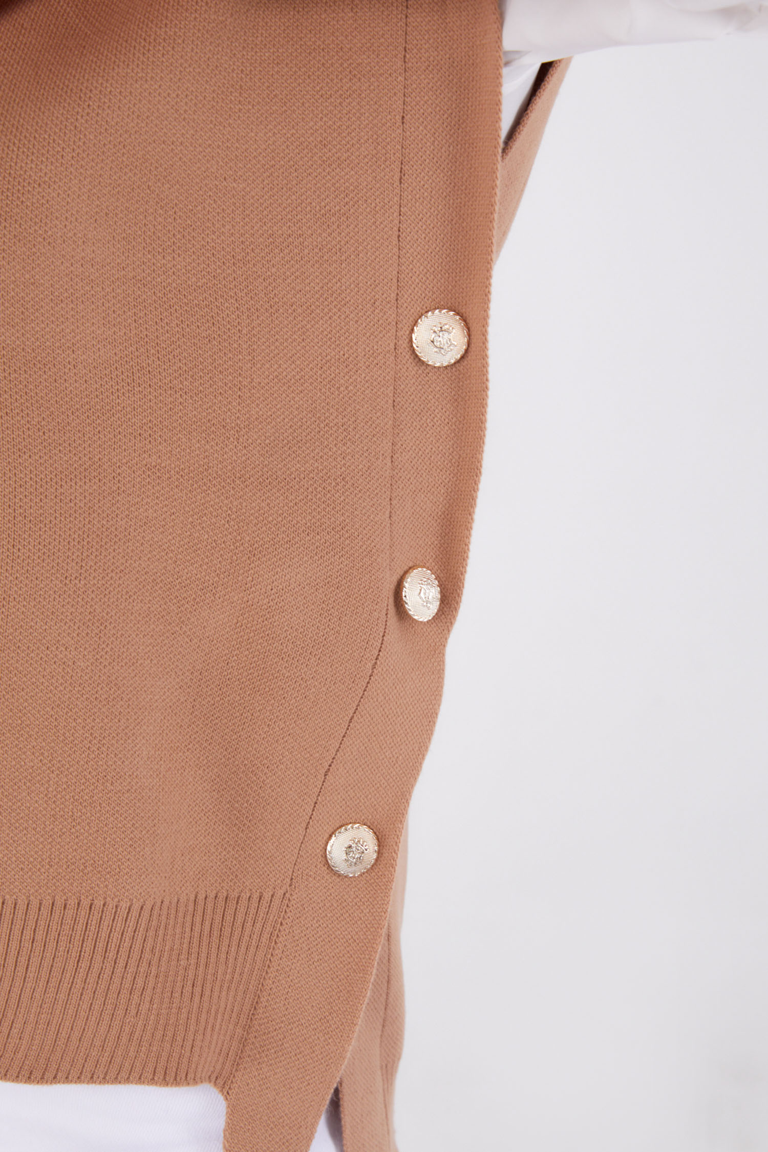 Düz Bisiklet Yaka Kadın Vizon Yandan Bağlamalı Kazak - 26502 - 6