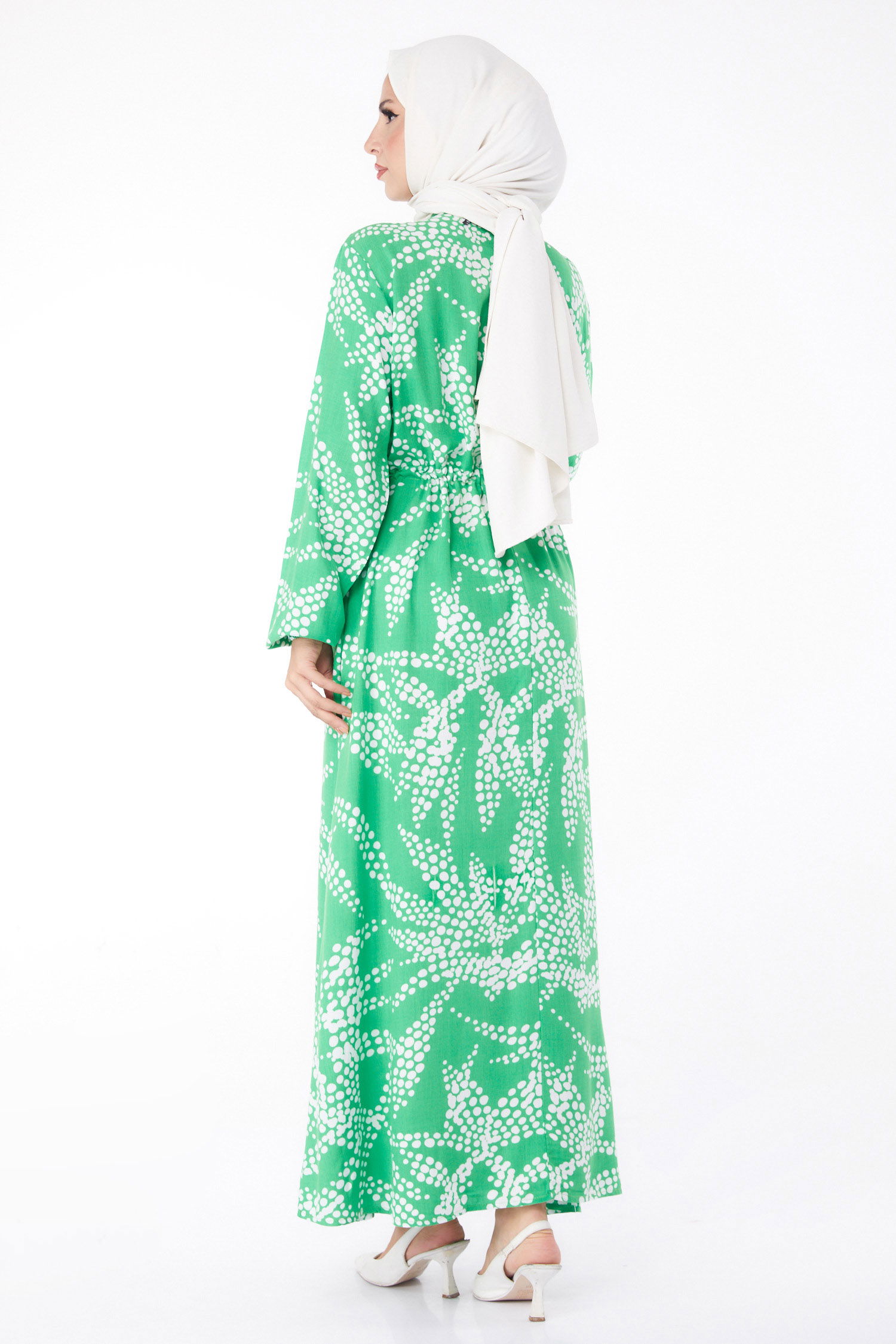 Desenli Elbise Yesil - 26232 - 5