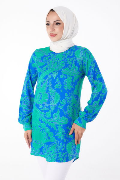 Desenli Tunik Yesil - 13277 