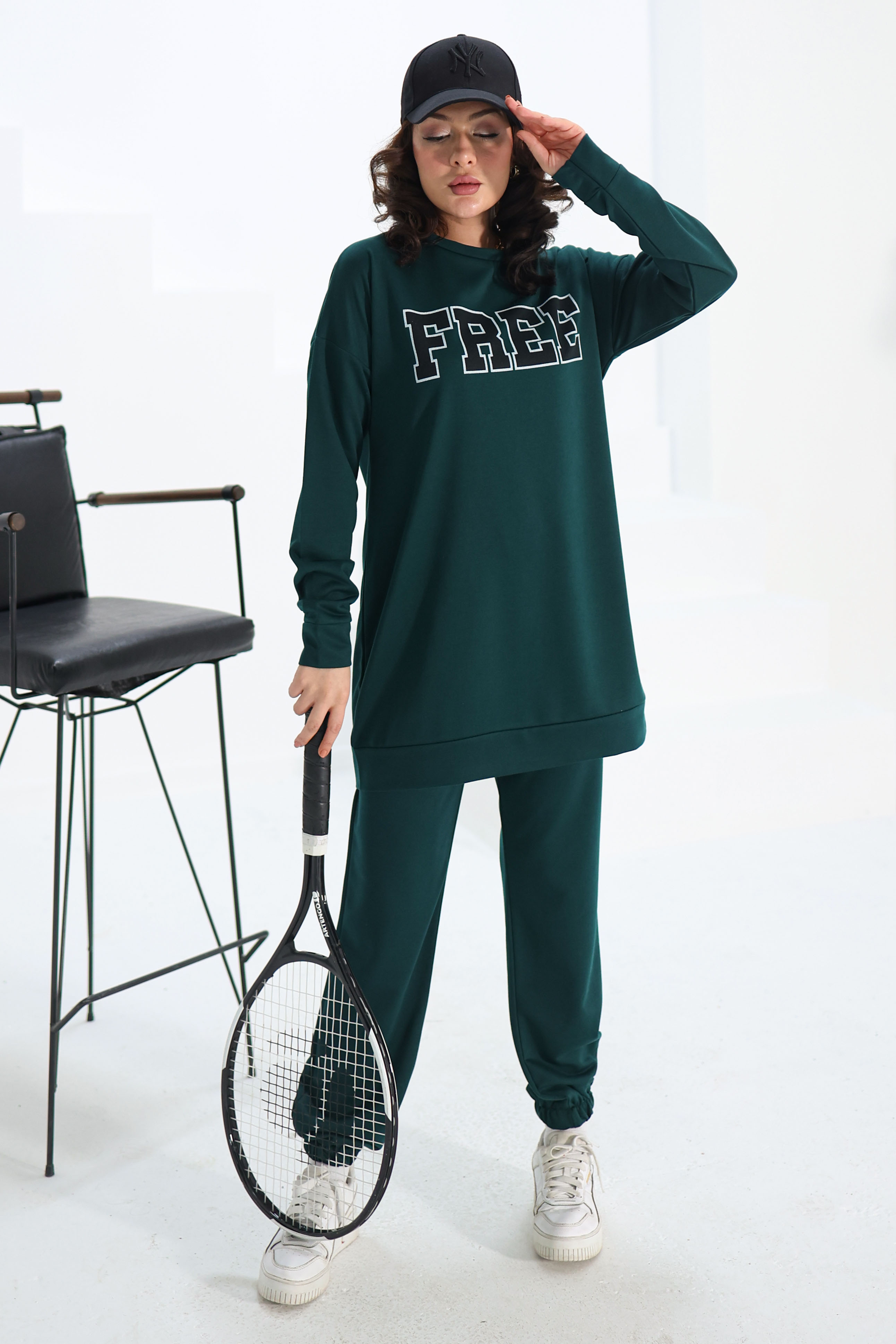 Baskılı Eşofman Takımı Zümrüt - 13354 - 3