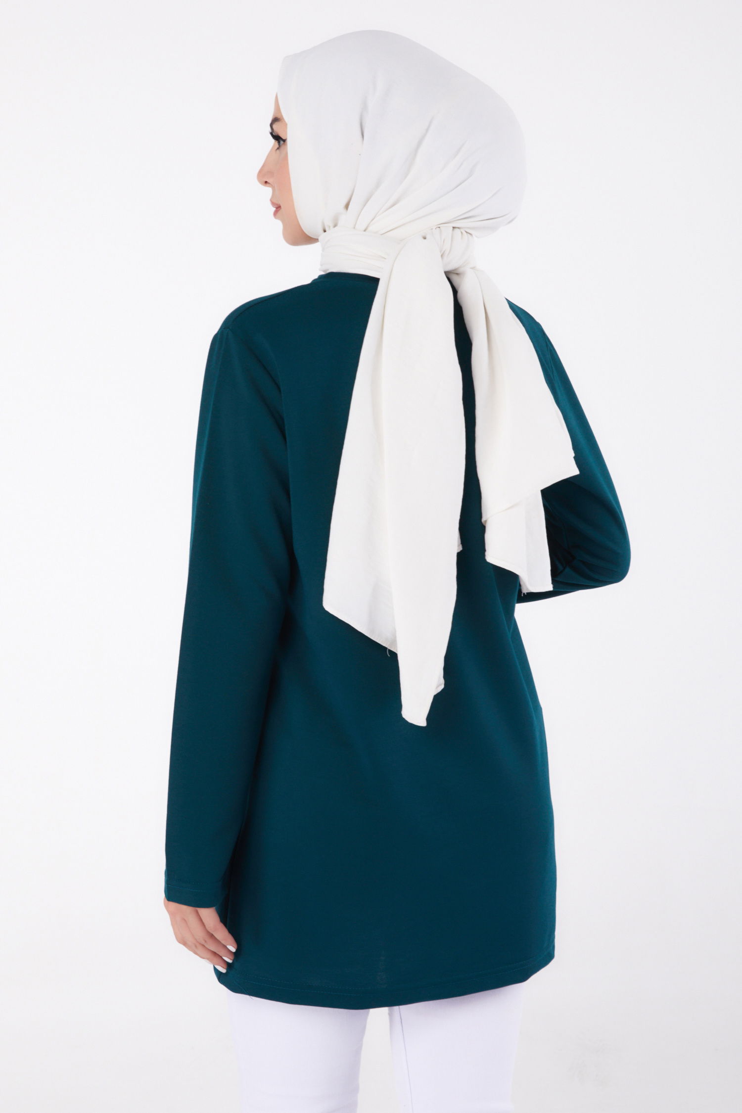 Baskılı Sweatshirt Zümrüt - 13328 - 5