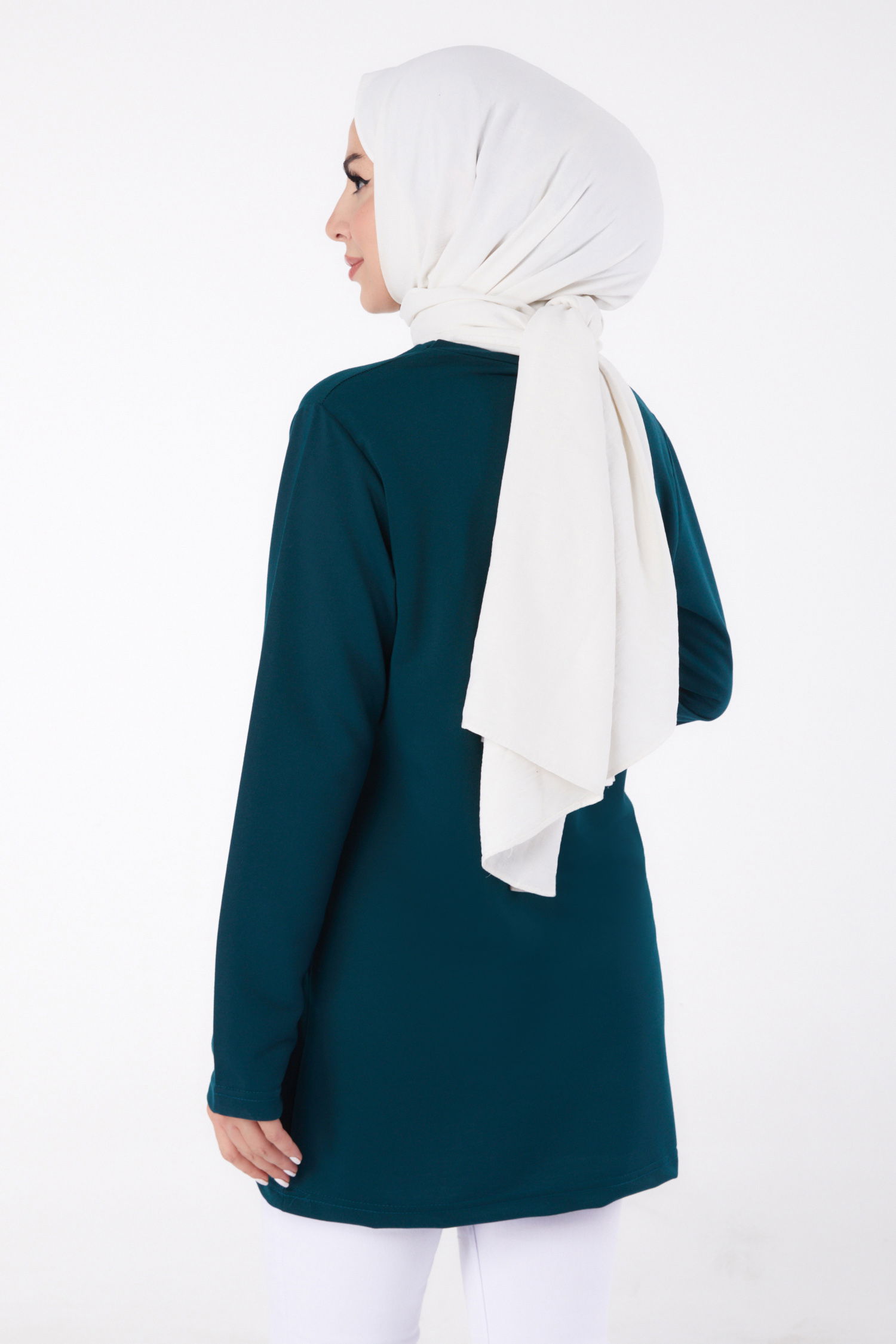 Baskılı Sweatshirt Zümrüt - 13331 - 5