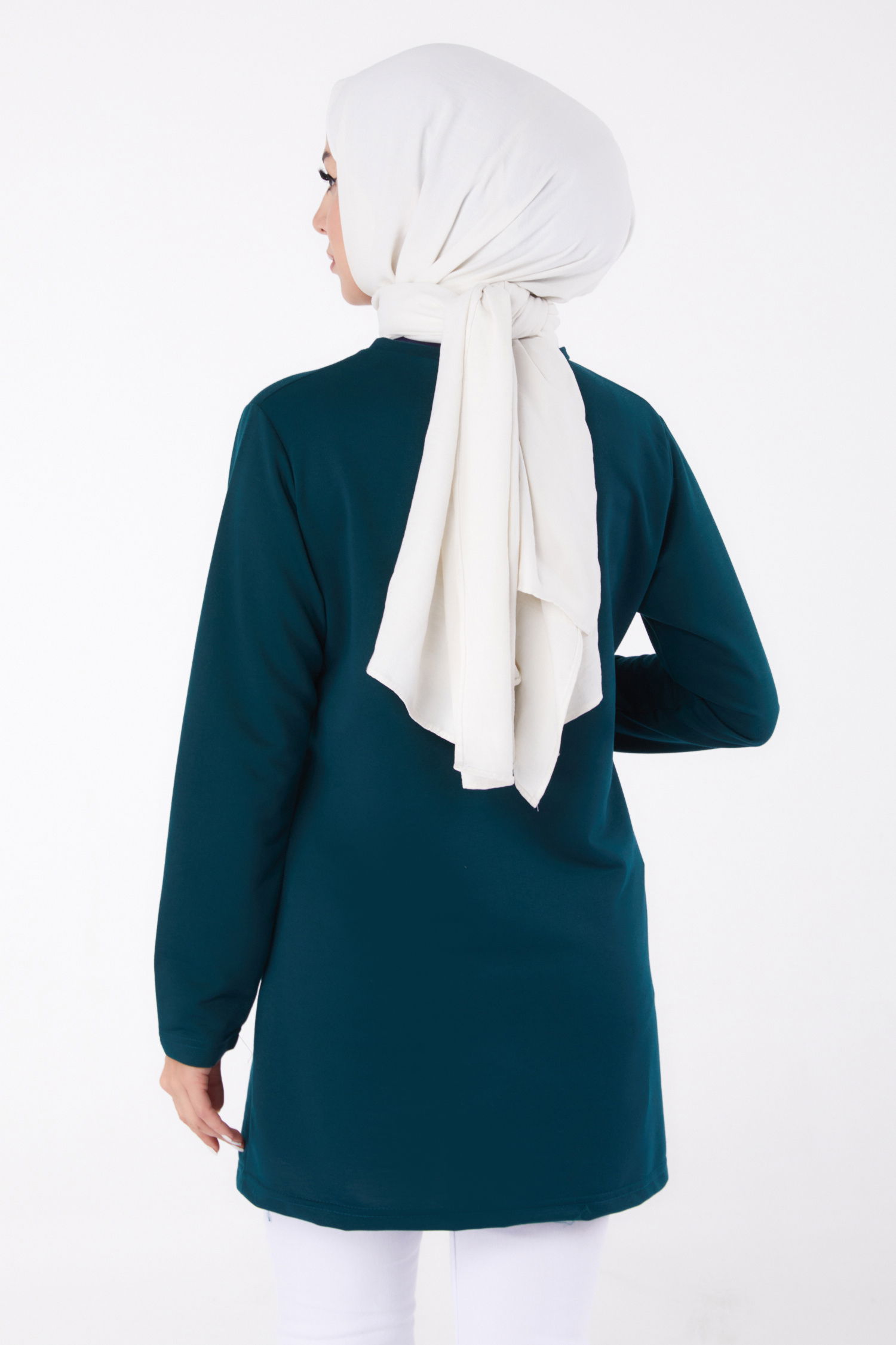 Baskılı Sweatshirt Zümrüt - 13332 - 5