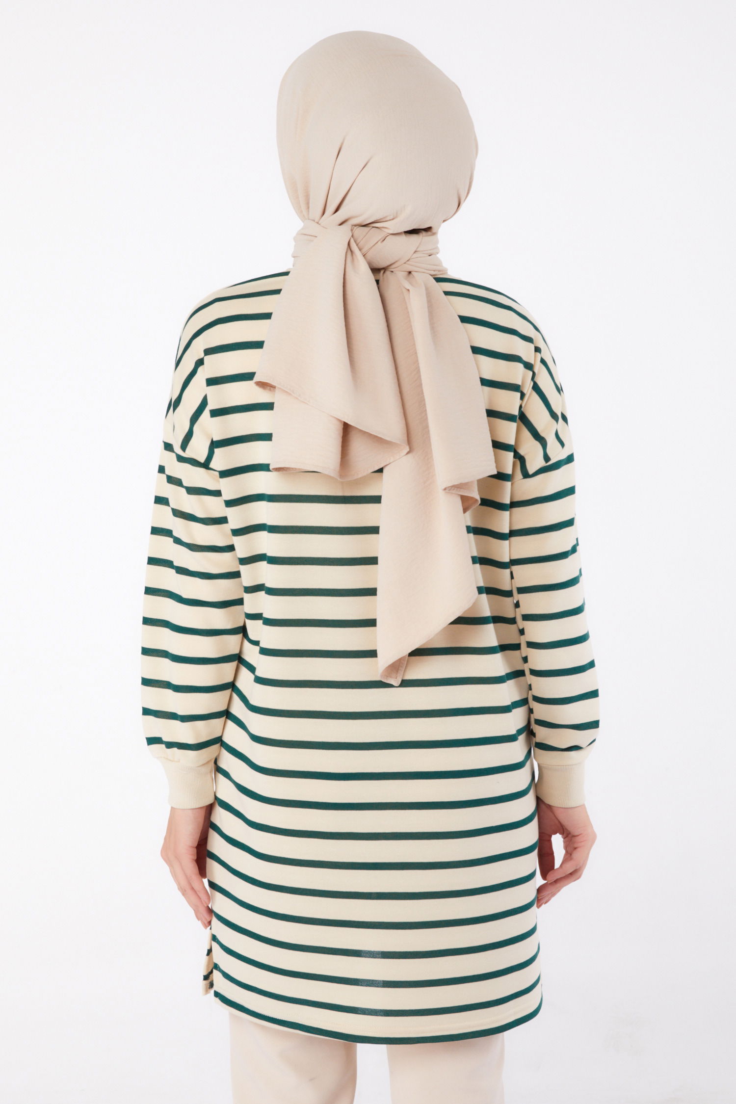 Çizgili Aramalı Tunik Zümrüt - 26458 - 5
